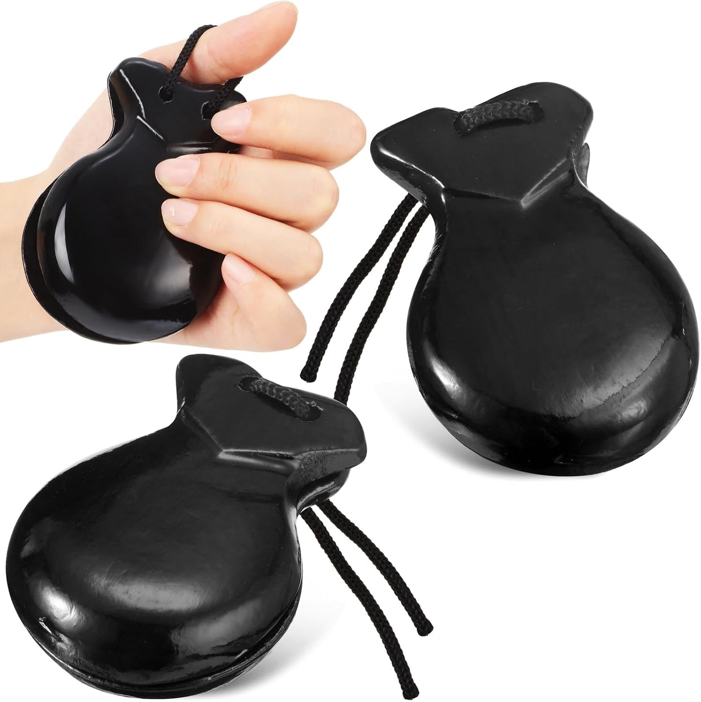Motionchic Paquete de 2 castañuelas españolas de flamenco con cuerd...