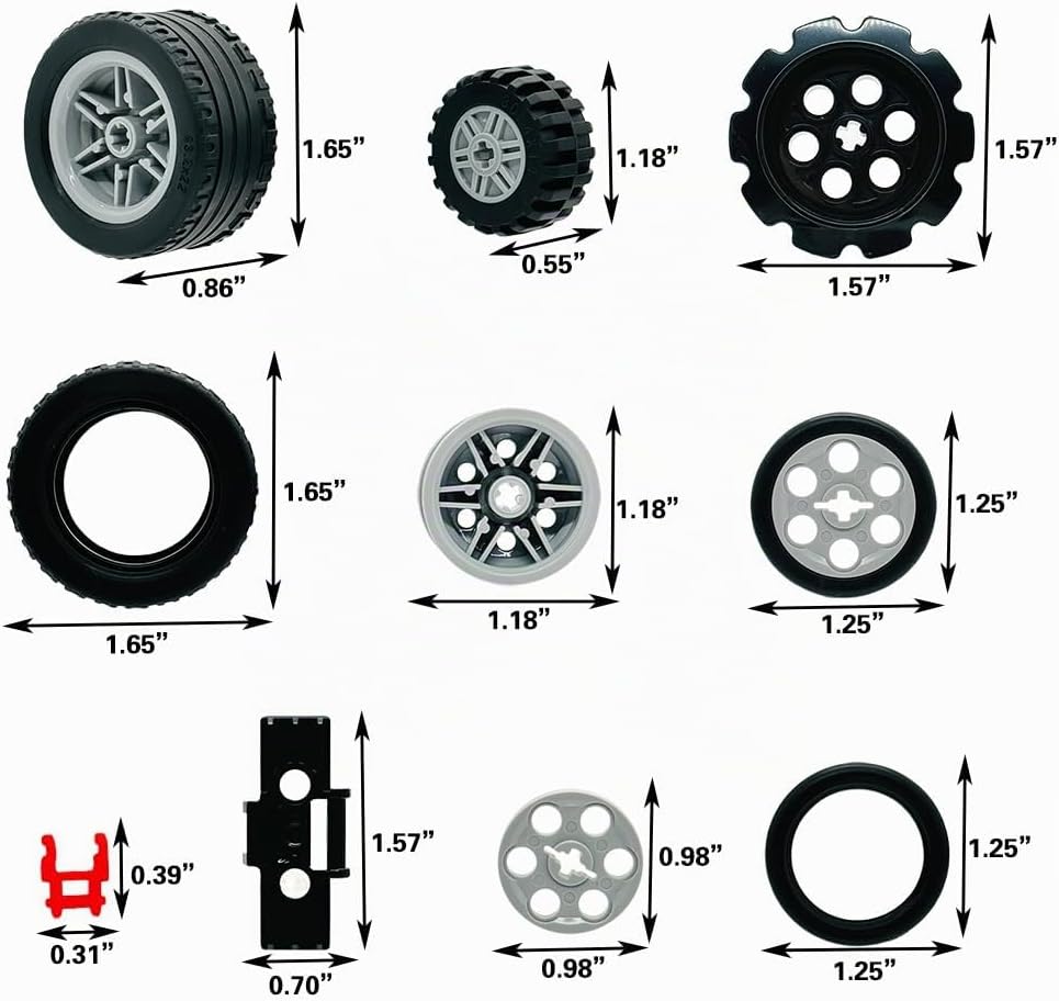 Miutrue Piezas Técnicas Engranajes de coche Ruedas Pisadas Eslabone...