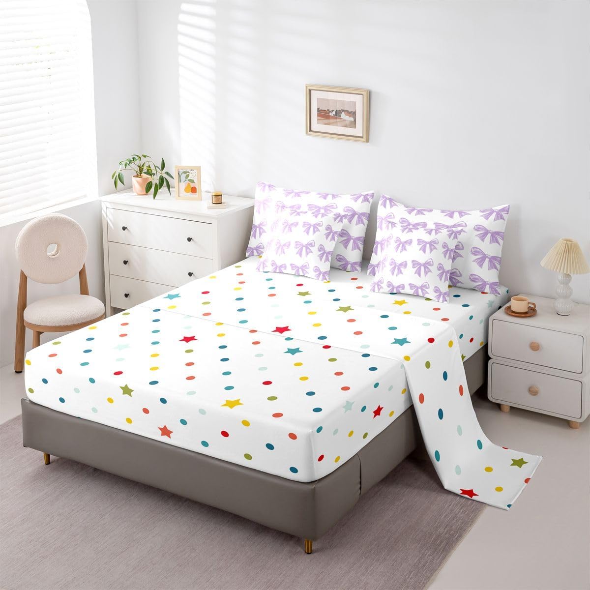 Erosebridal Lindo juego de cama con lazo en una bolsa, tamaño Twin,...