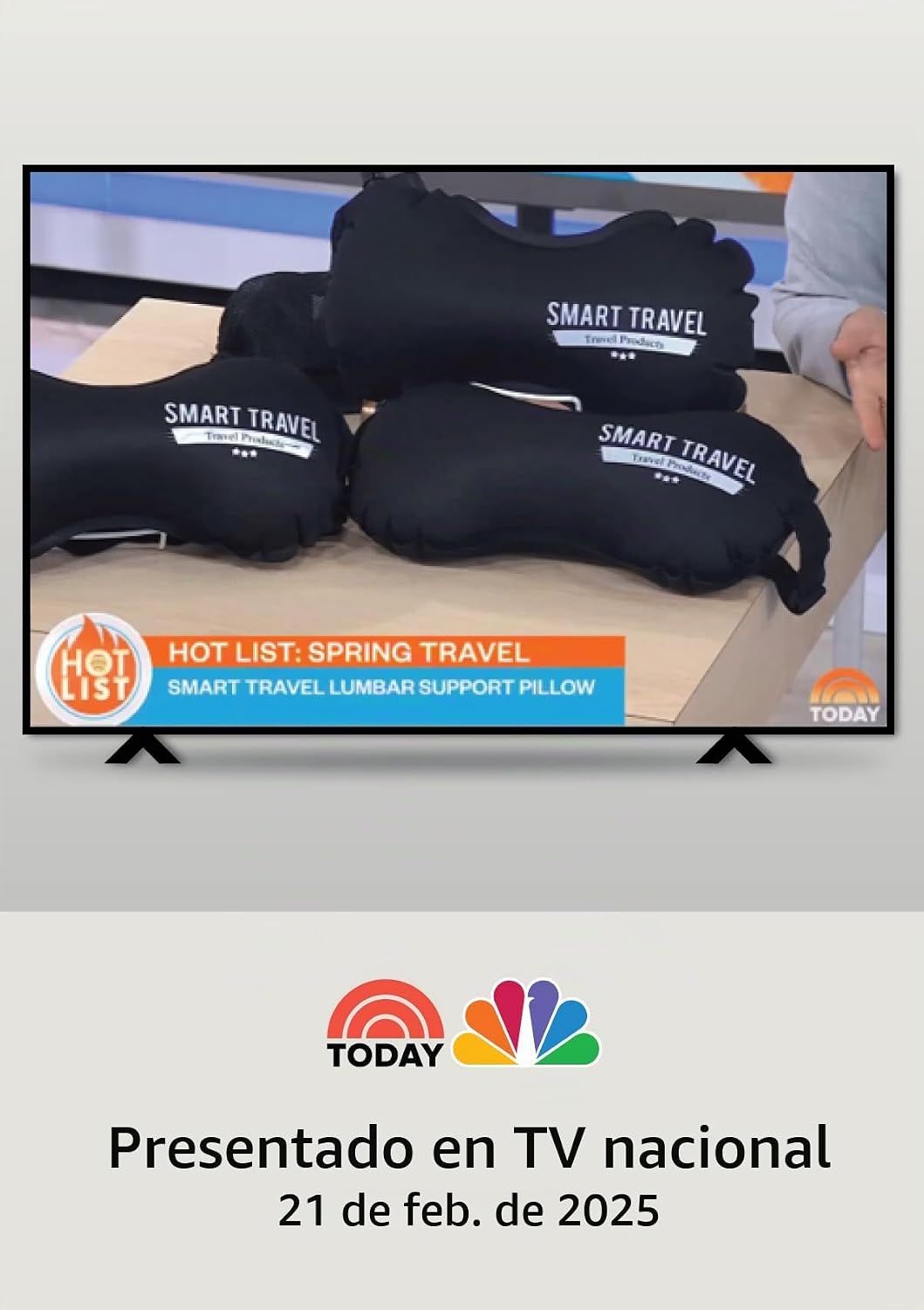 Almohada de viaje inflable de viaje SMART para asiento de avión | C...