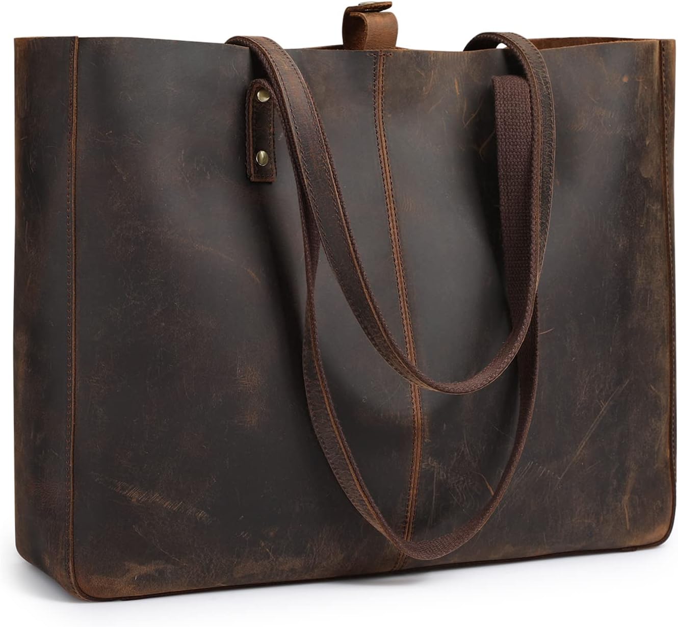 S-ZONE Bolso de hombro de piel auténtica para mujer, bolso de mano...