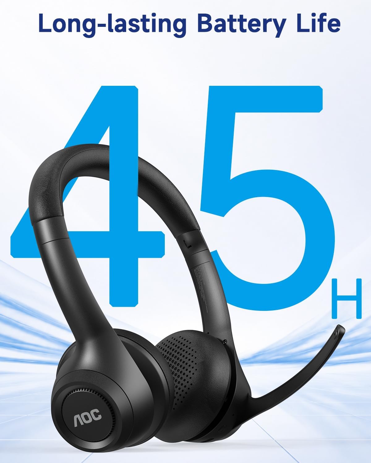 AOC Auriculares inalámbricos con micrófono para el trabajo, cancela...