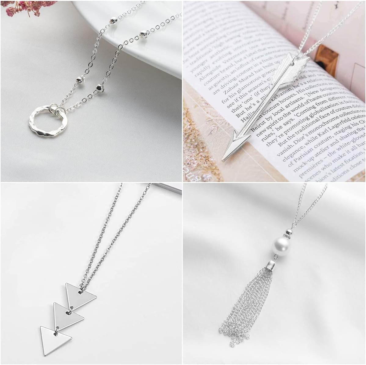 YQZIYOU Collares largos para mujer, collar con colgante de moda, ba...