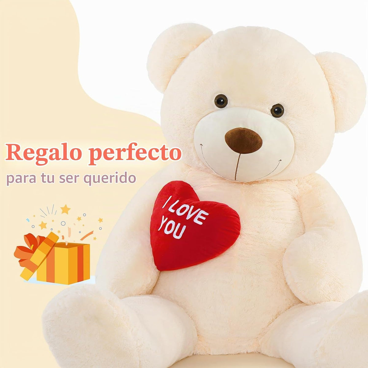 BENINY Oso de peluche gigante de corazón rojo de 6 pies, oso de pel...