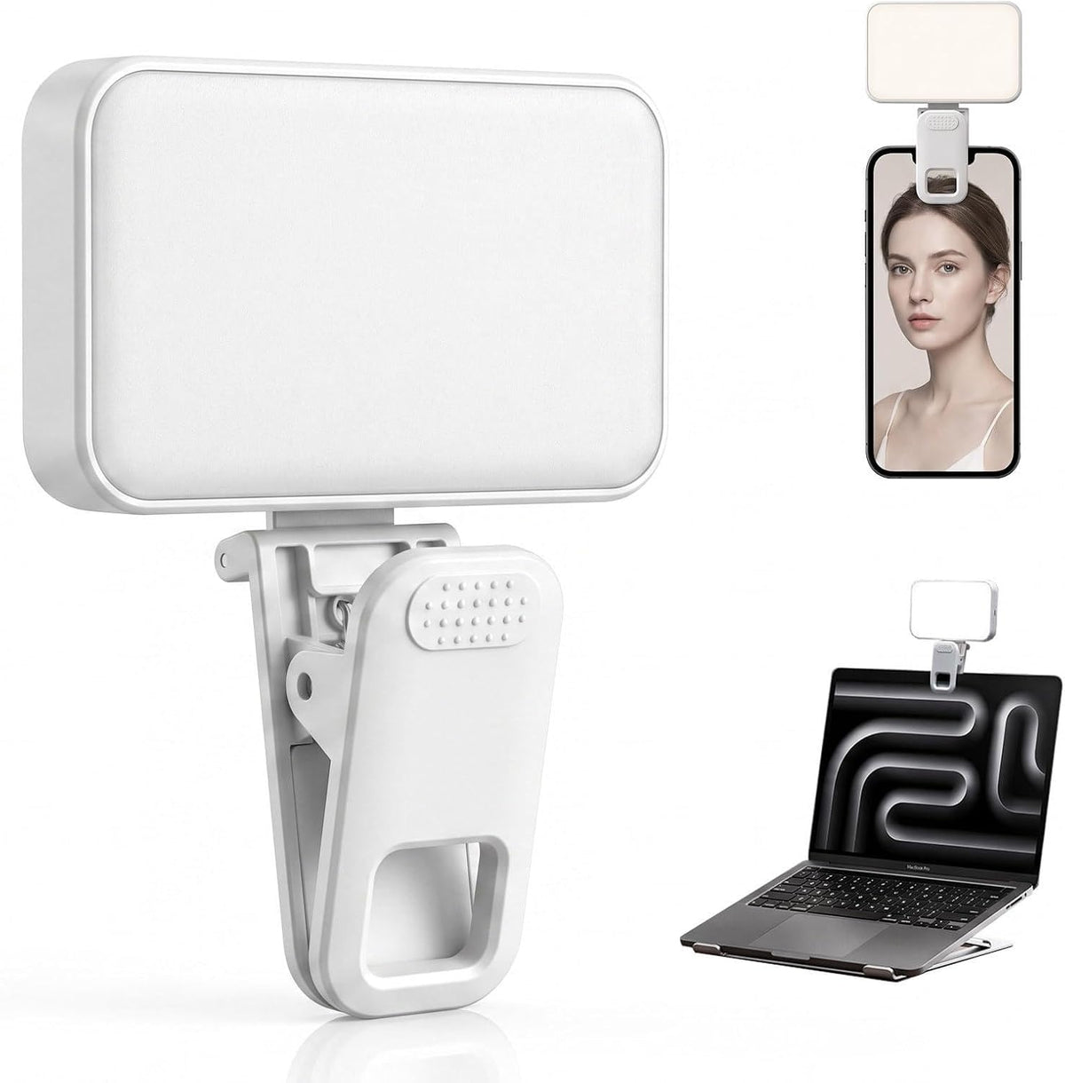 Luz de Selfie Portátil para iPhone: 90 Luces de Relleno LED Recarga...