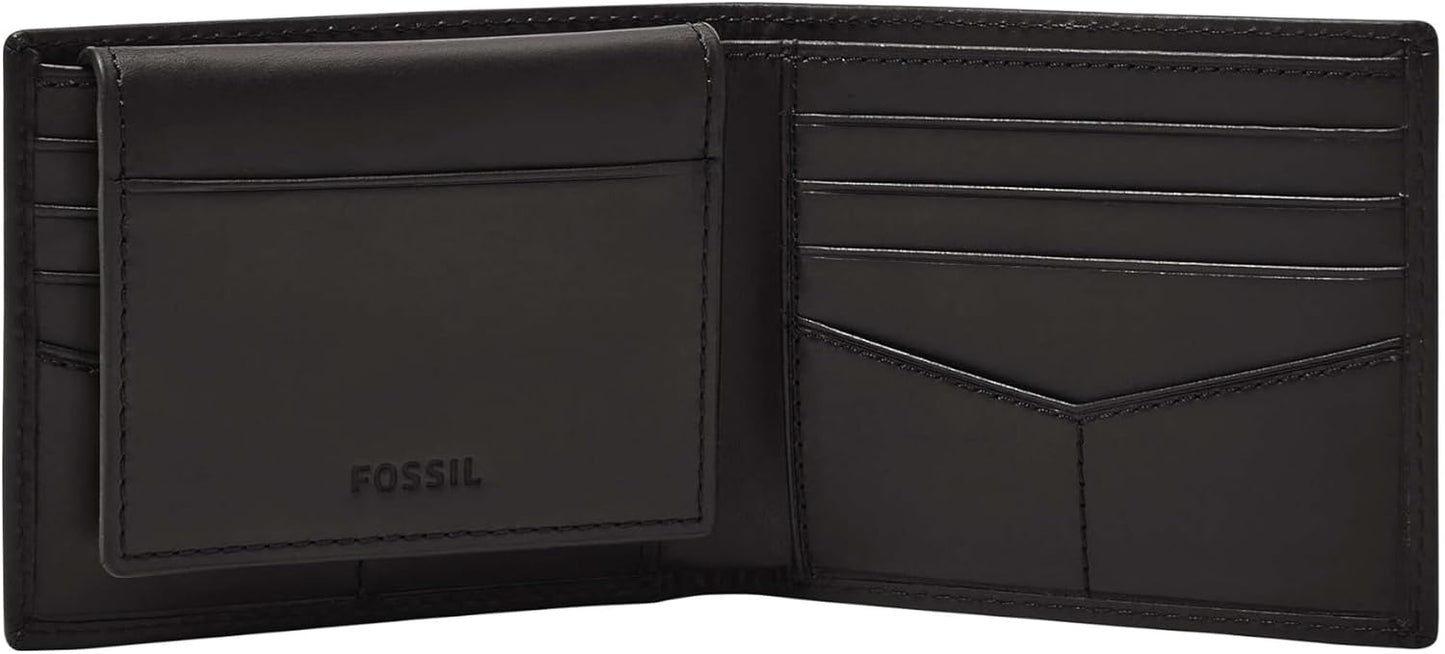 Fossil Derrick billetera de cuero con bloqueo RFID para hombre, ple...