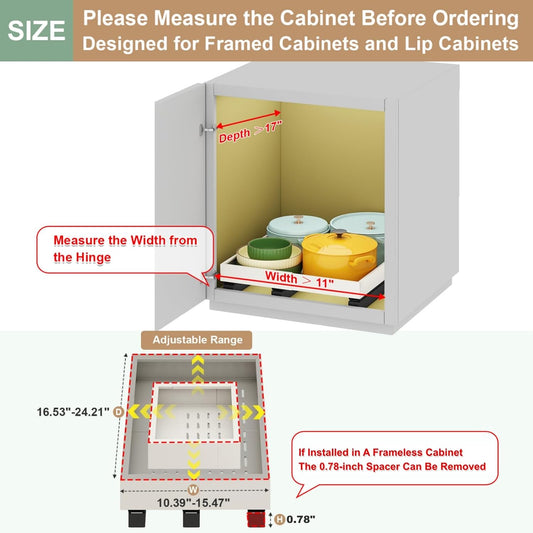 Organizador de Gabinete Extraíble, Ancho Expandible (28 cm-41 cm),...