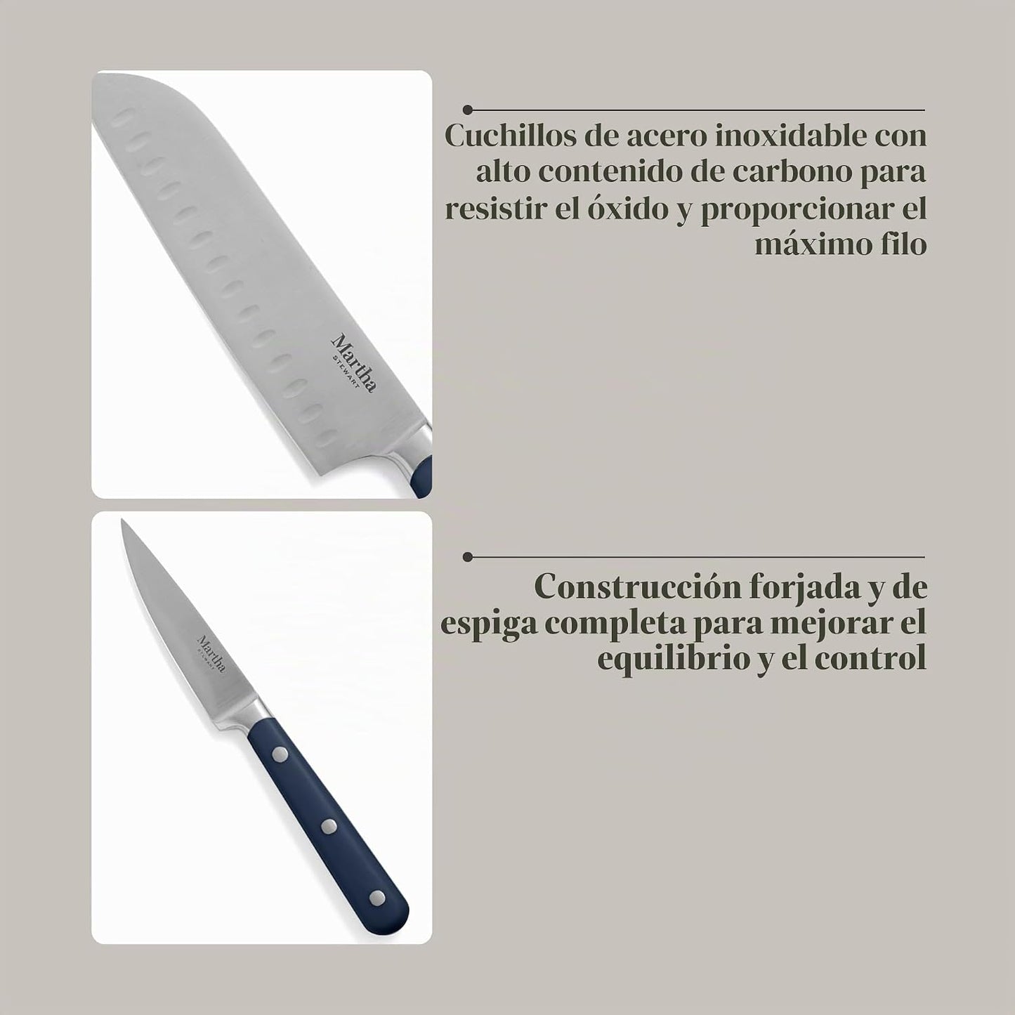 MARTHA STEWART Eastwalk - Juego de cubiertos de acero inoxidable de...