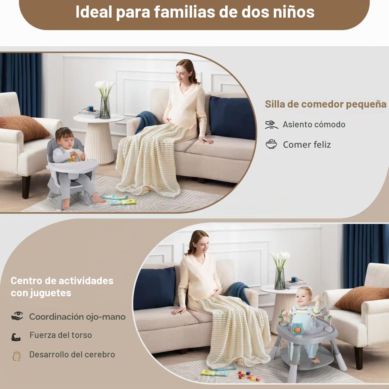 Babyliebe Silla alta para bebé 15 en 1, silla alta convertible para...