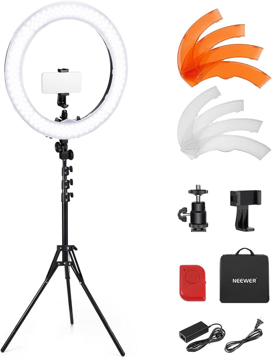 NEEWER Kit de luz de anillo de 55 W, 18"\/45 cm [Nueva versión]...