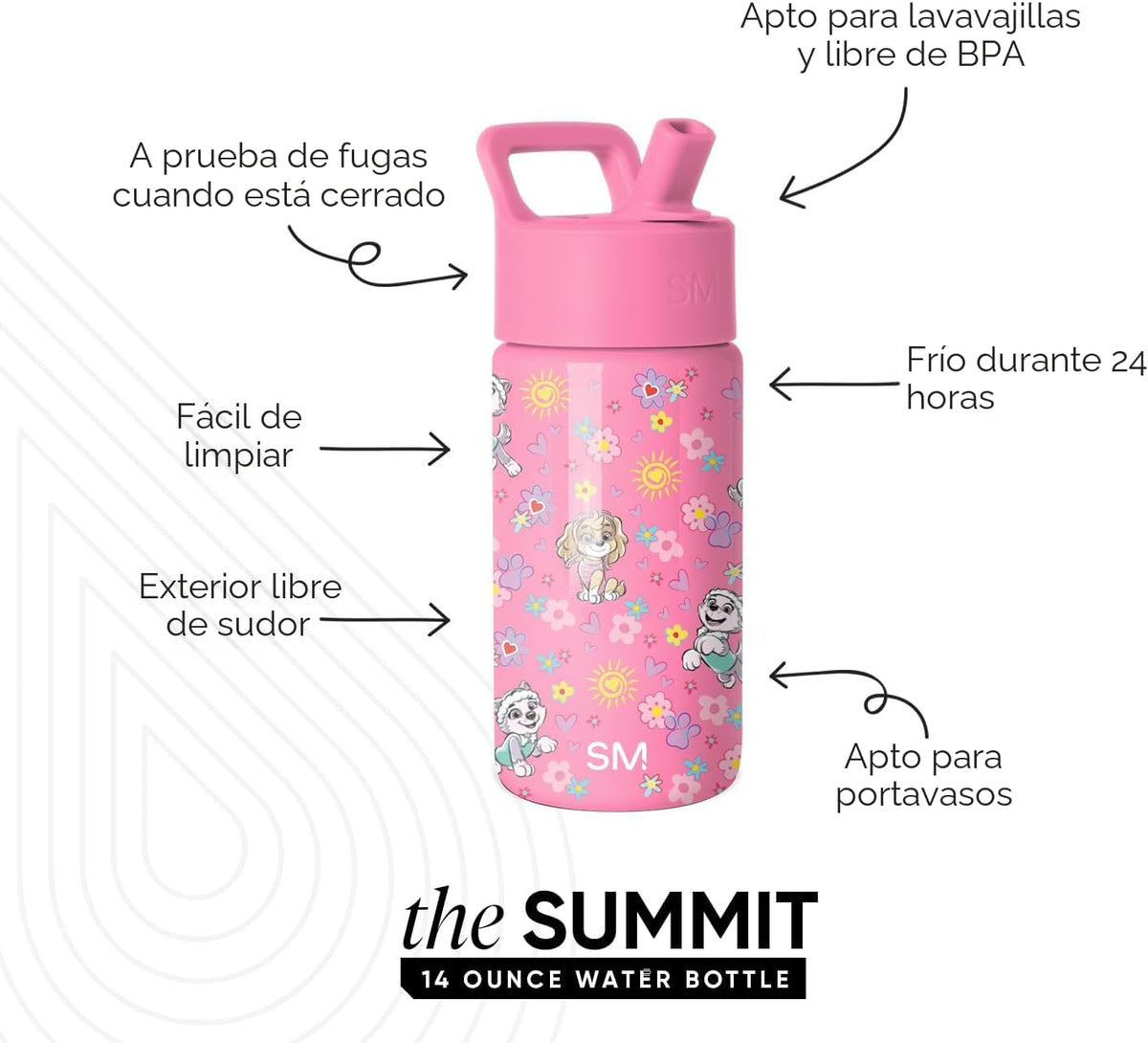 Simple Modern - Botella de agua para niños de la colección Summit c...