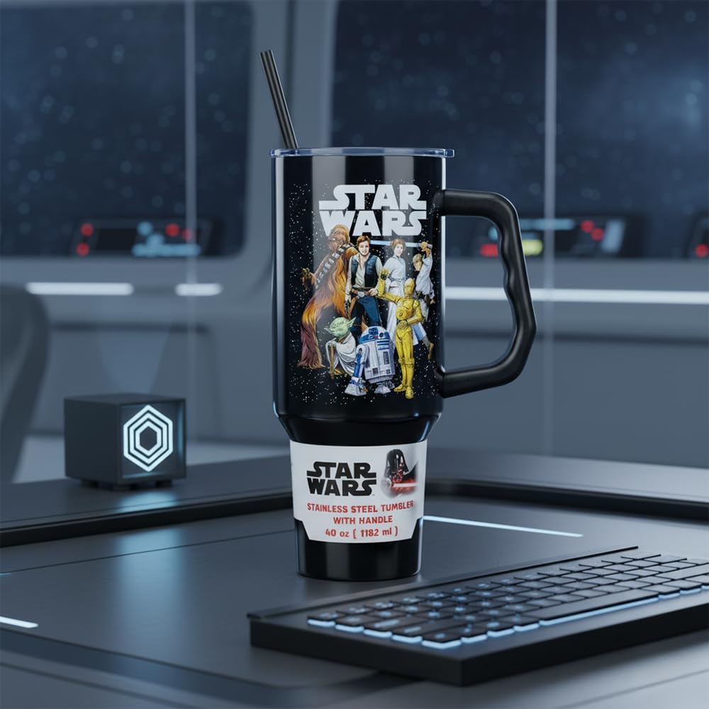 Silver Buffalo Star Wars - Vaso de acero inoxidable de doble pared,...
