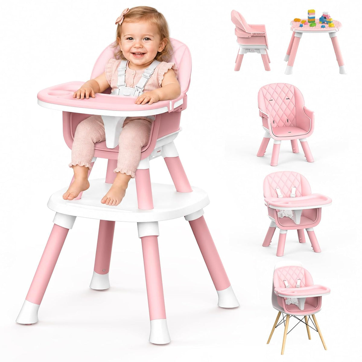 Sillas altas para bebés y niños pequeños, silla alta convertible 8...