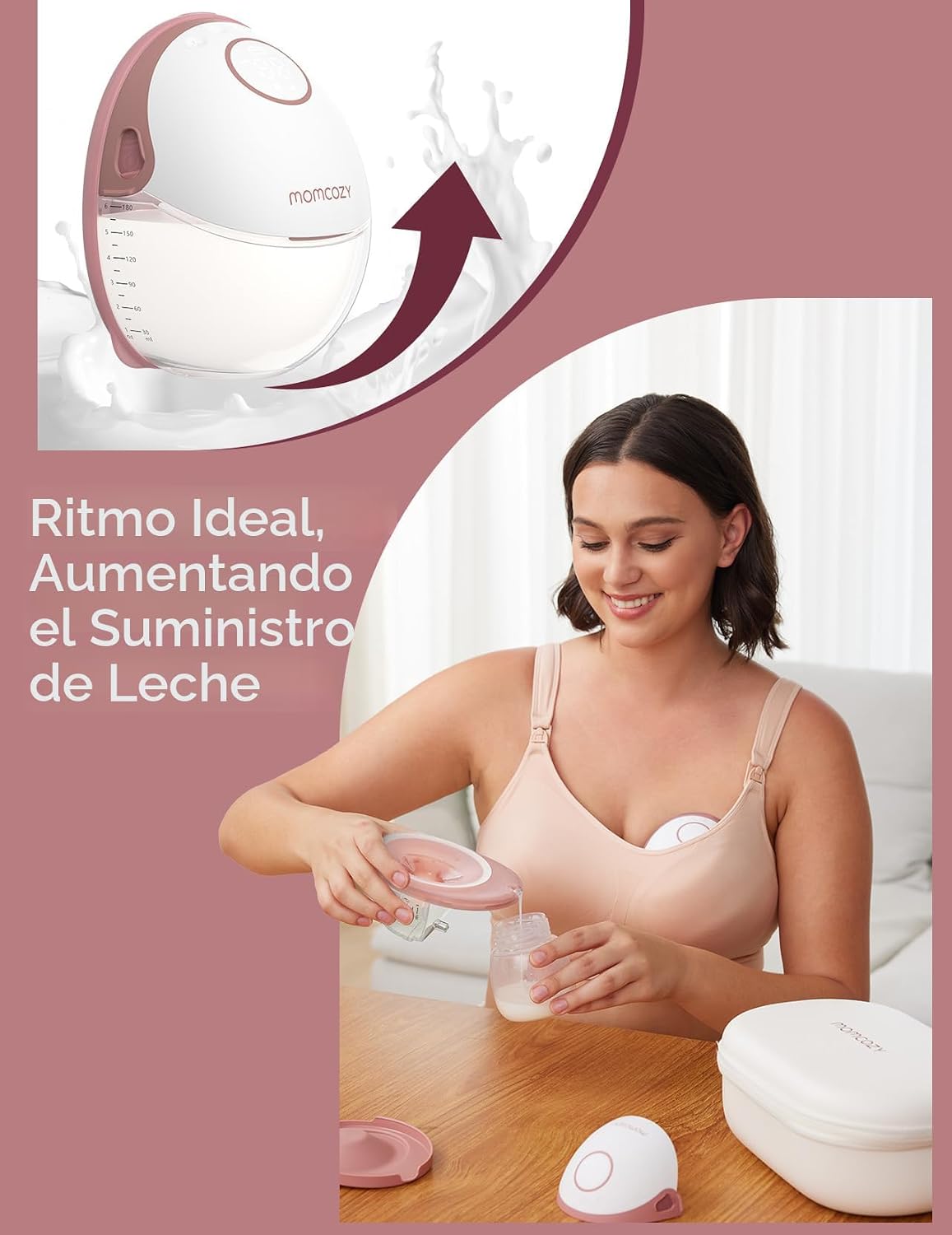 Momcozy Extractor de Leche Manos Libres Estilo Móvil | M6, Bomba de...