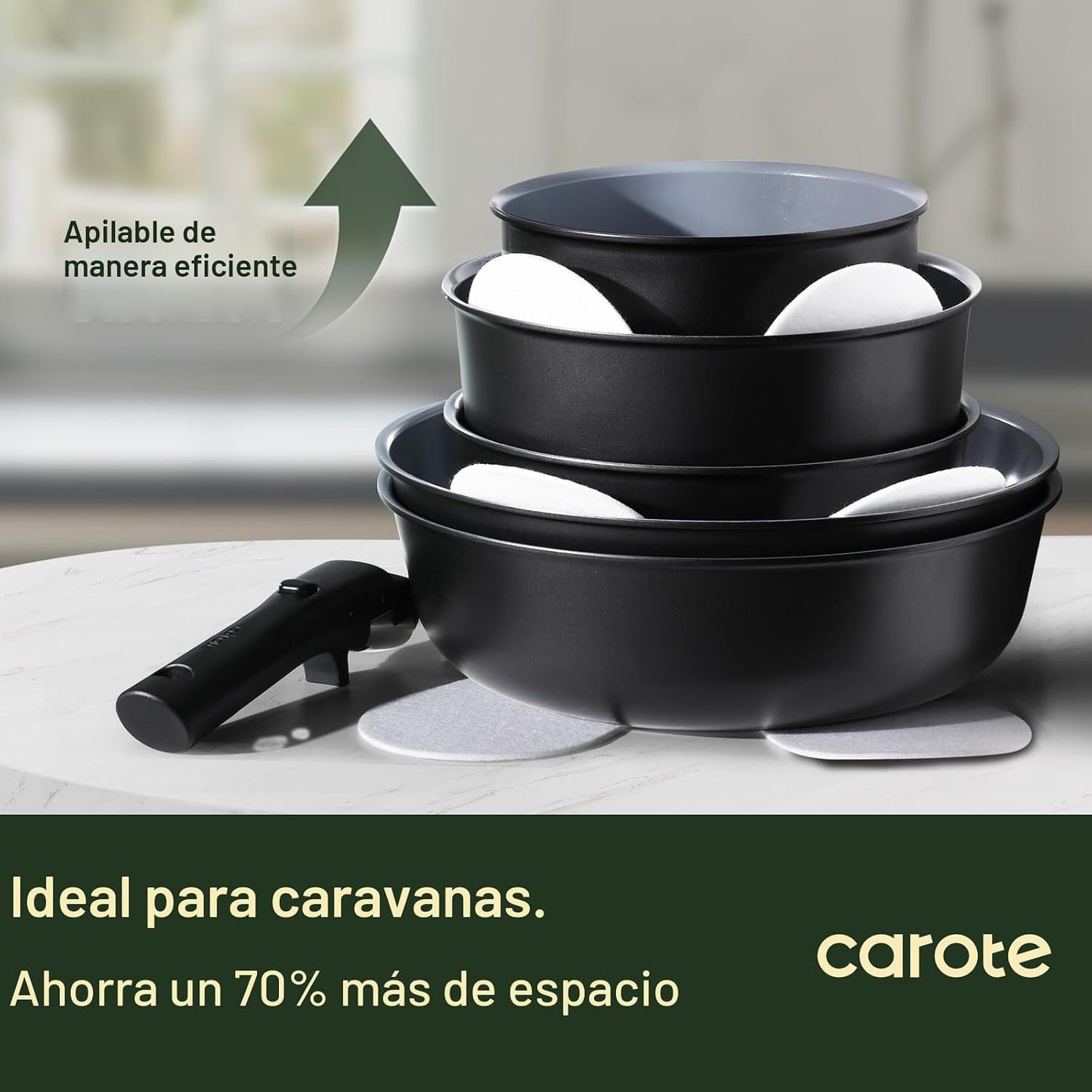 CAROTE 17 piezas de juegos de utensilios de cocina de cerámica, neg...