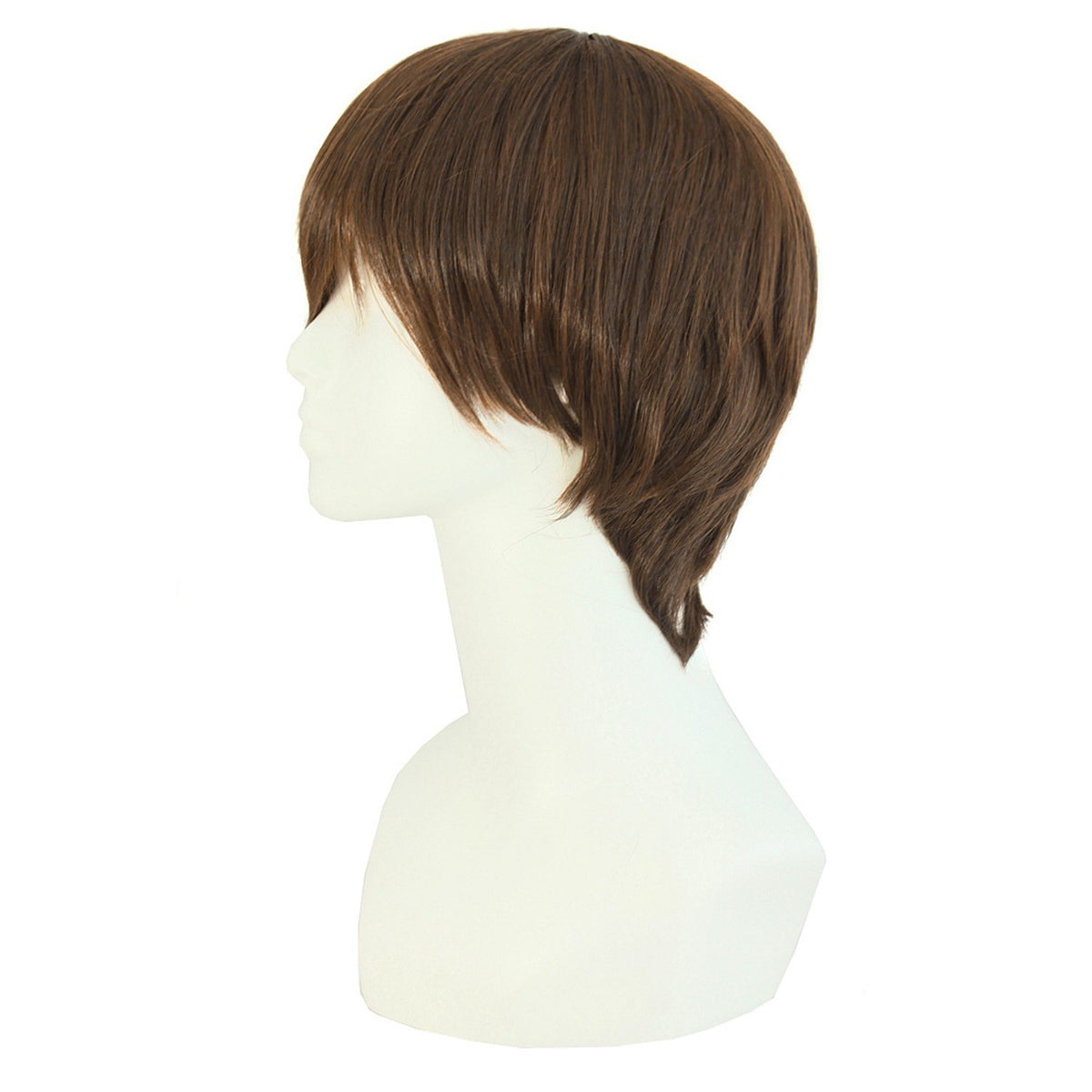 MapofBeauty Peluca de moda para hombre, corta y recta (marrón)