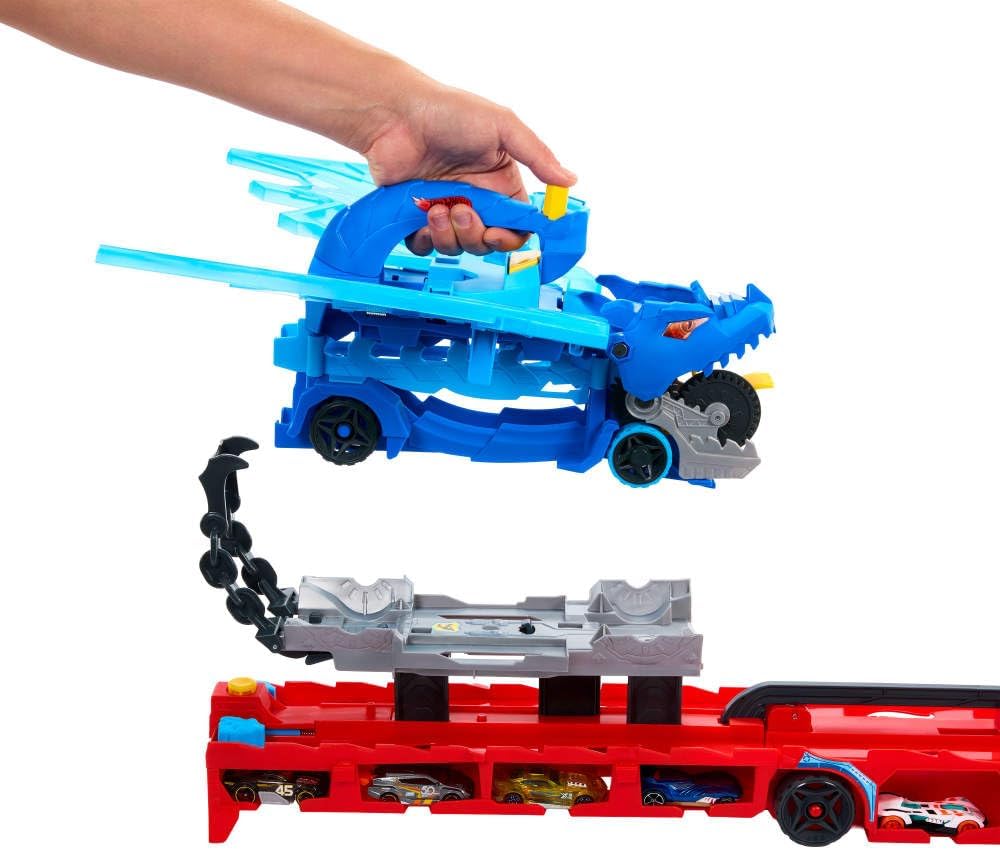 Hot Wheels City Toy Car Track Set, Ultimate Dual Dragon Transporter...