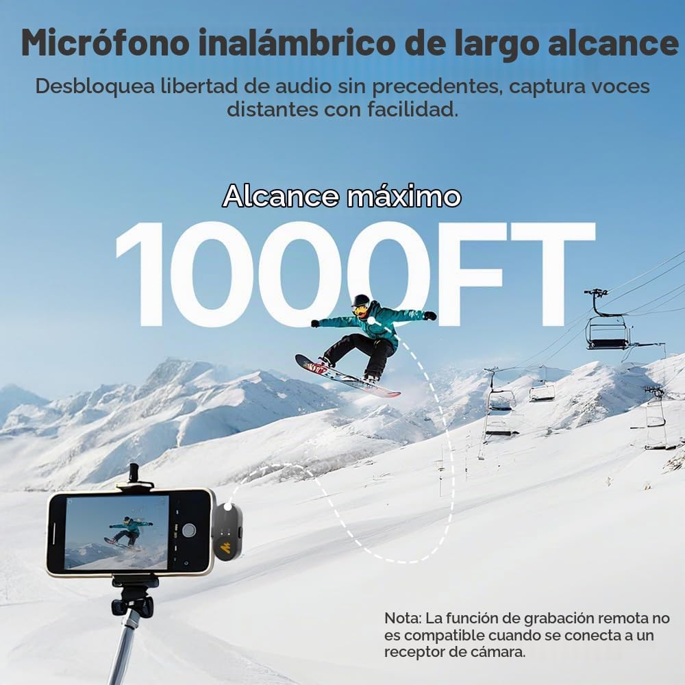 MAONO Micrófono inalámbrico Lavalier para iPhone 17\/16\/15\/Androi...