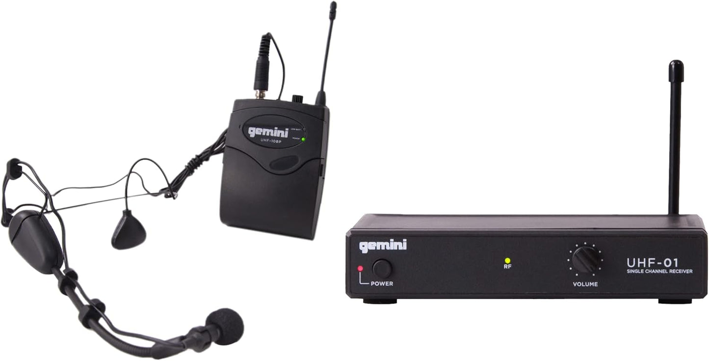 Gemini Auriculares inalámbricos UHF y sistema de micrófono Lavalier...