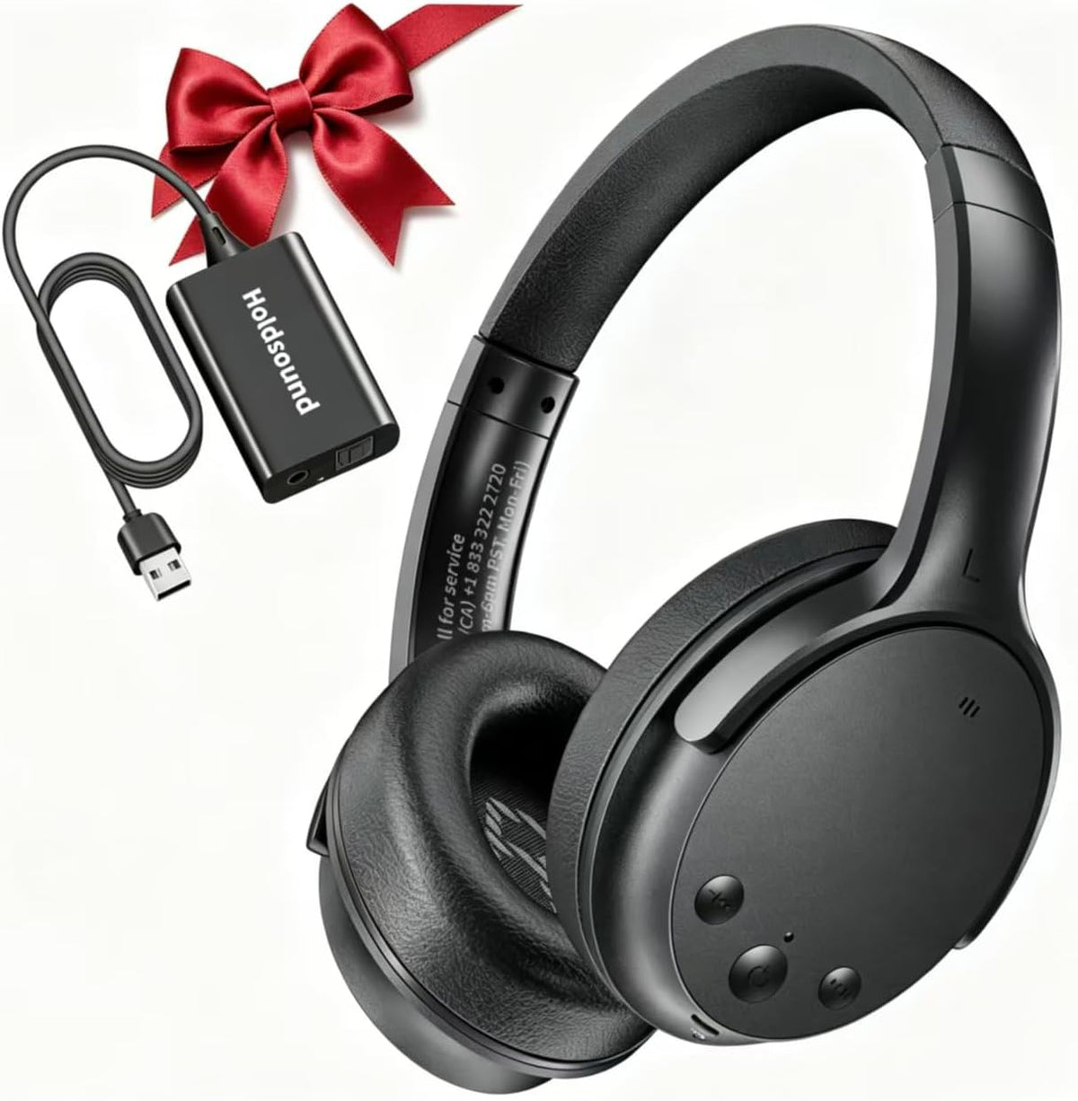 Holdsound Auriculares inalámbricos para TV con transmisor de extens...