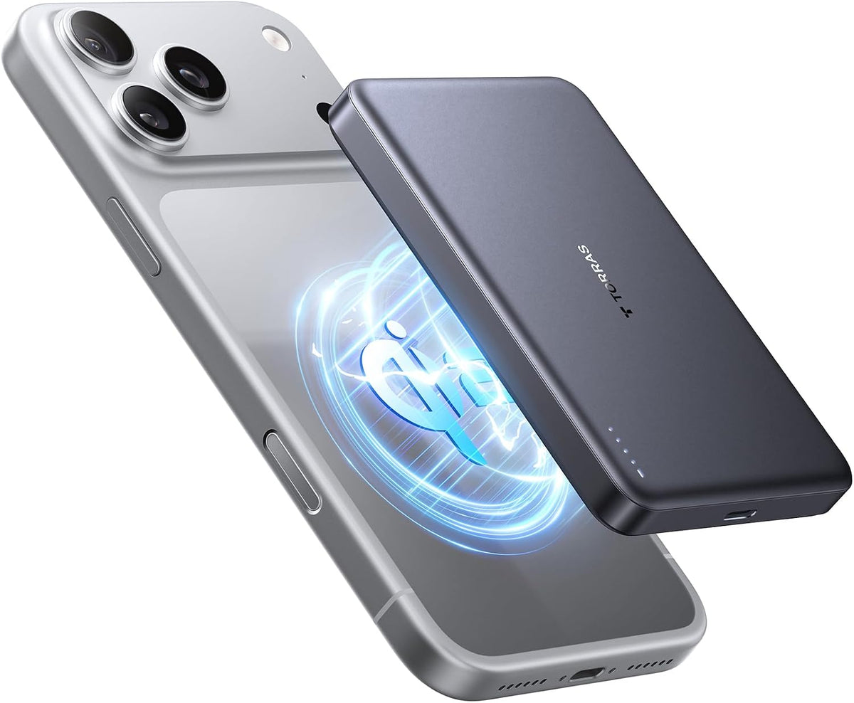 TORRAS MiniMag - Cargador portátil magnético Qi2.2 de 25 W, cargado...