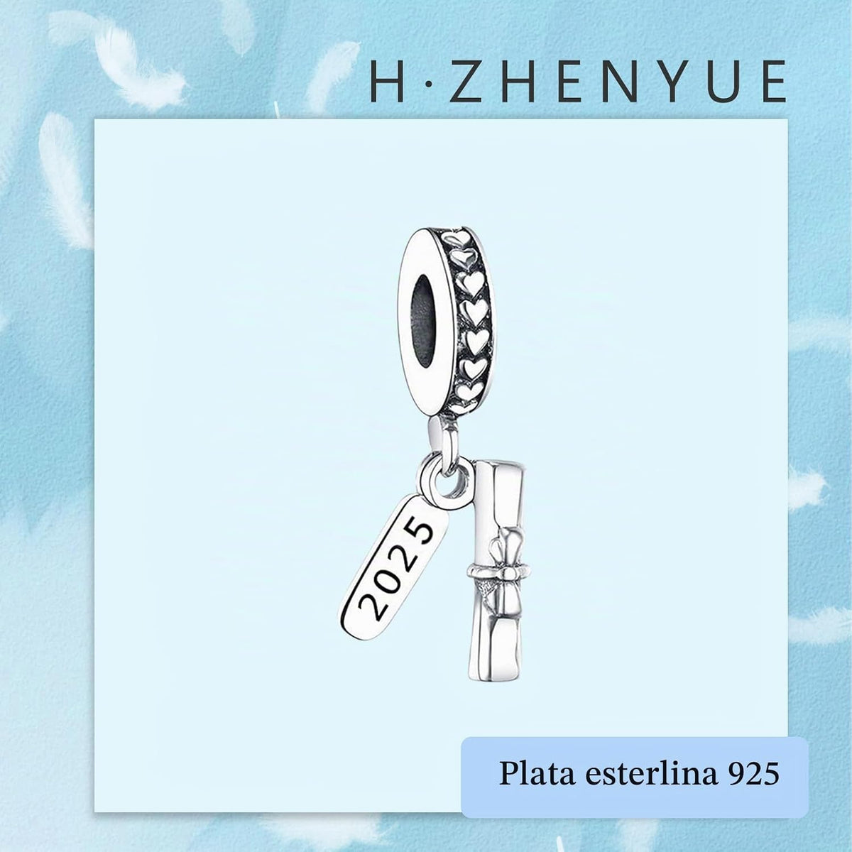 H.ZHENYUE Dijes de plata esterlina 925 con diseño de personaje de p...