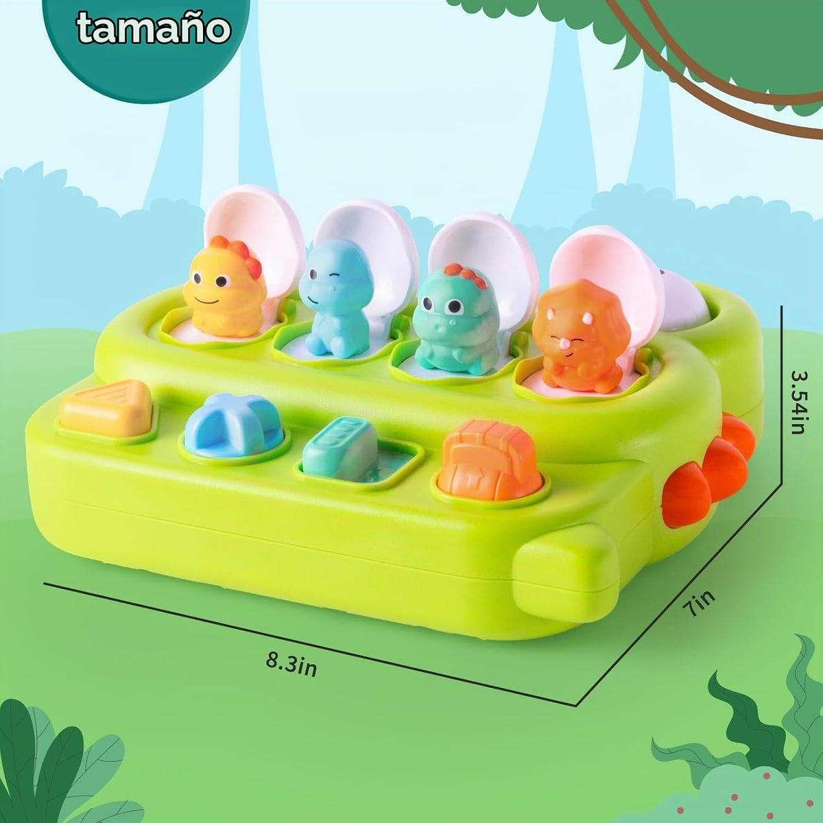 Tovol Zerky Causa y Efecto Pop Up Dinosaurio Juguete para niños de...