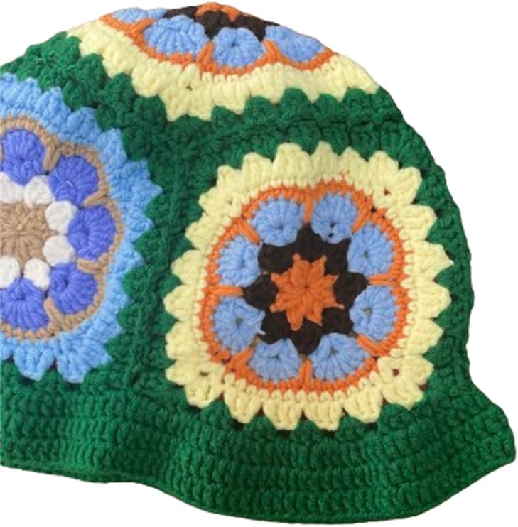 HCBLWY Sombrero de pescador de ganchillo hecho a mano, plegable, go...