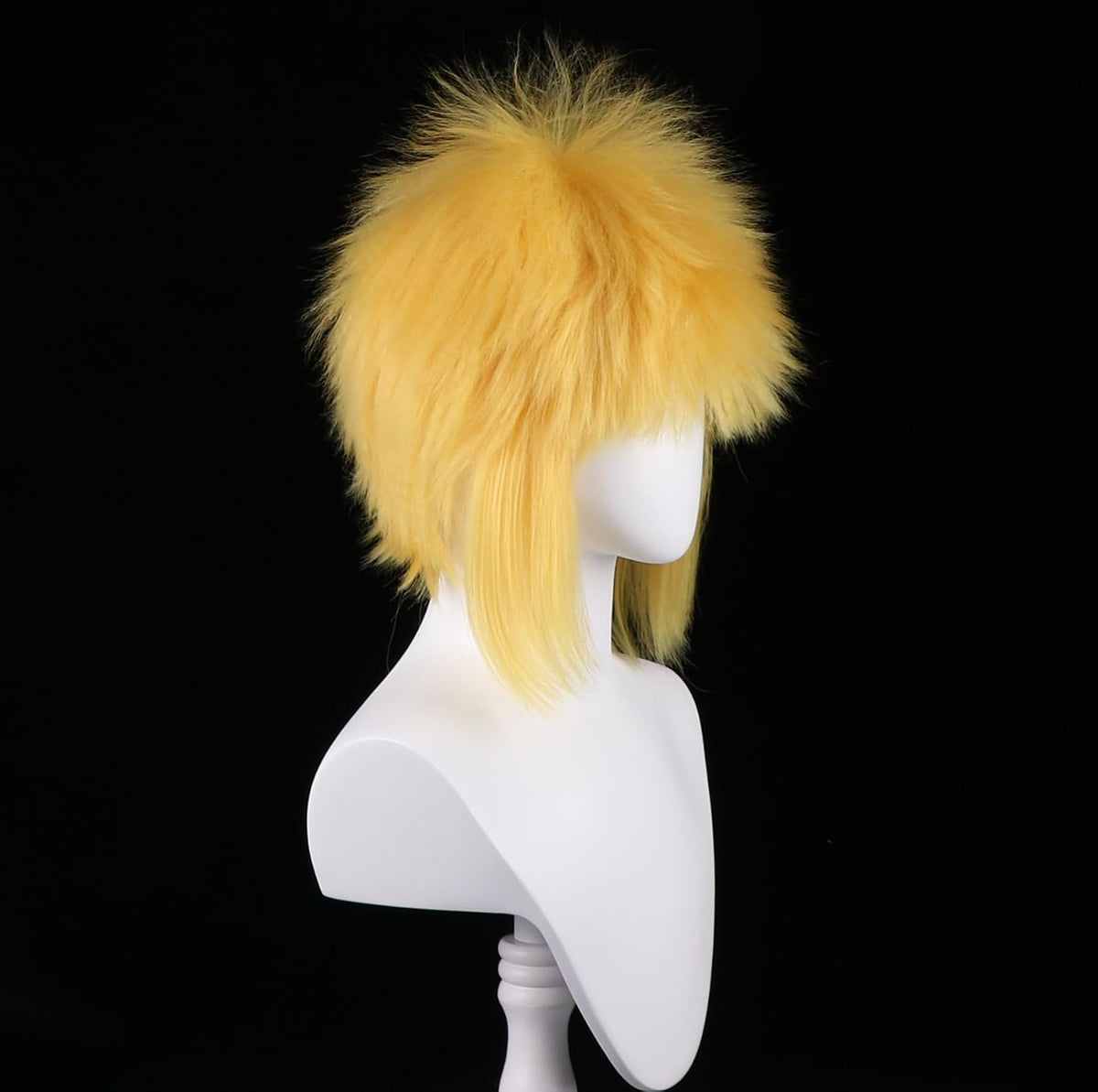 Peluca corta y esponjosa rubia dorada masculina de héroe anime, cos...