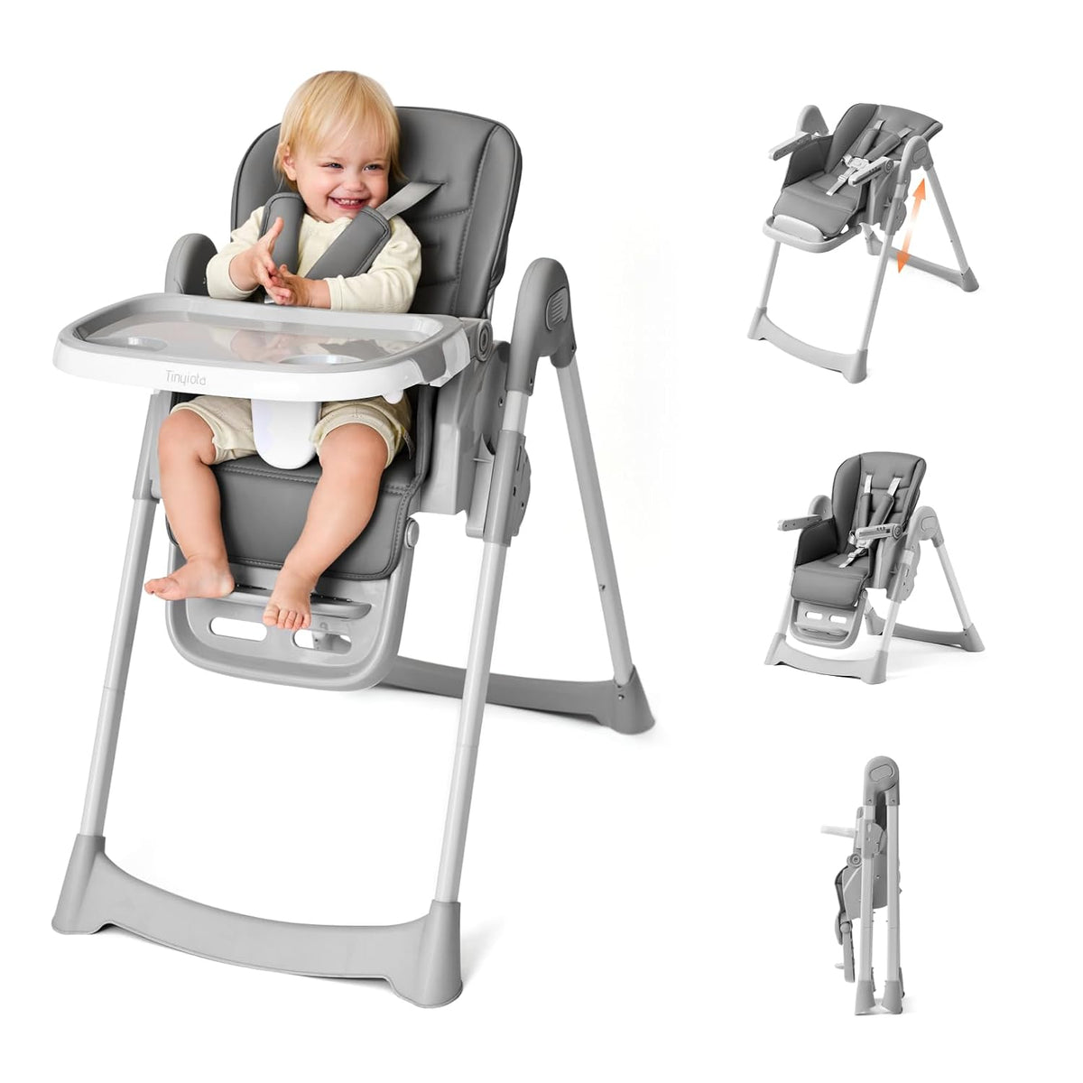 Tinyiota Sillas altas 4 en 1 para bebés y niños pequeños con ruedas...