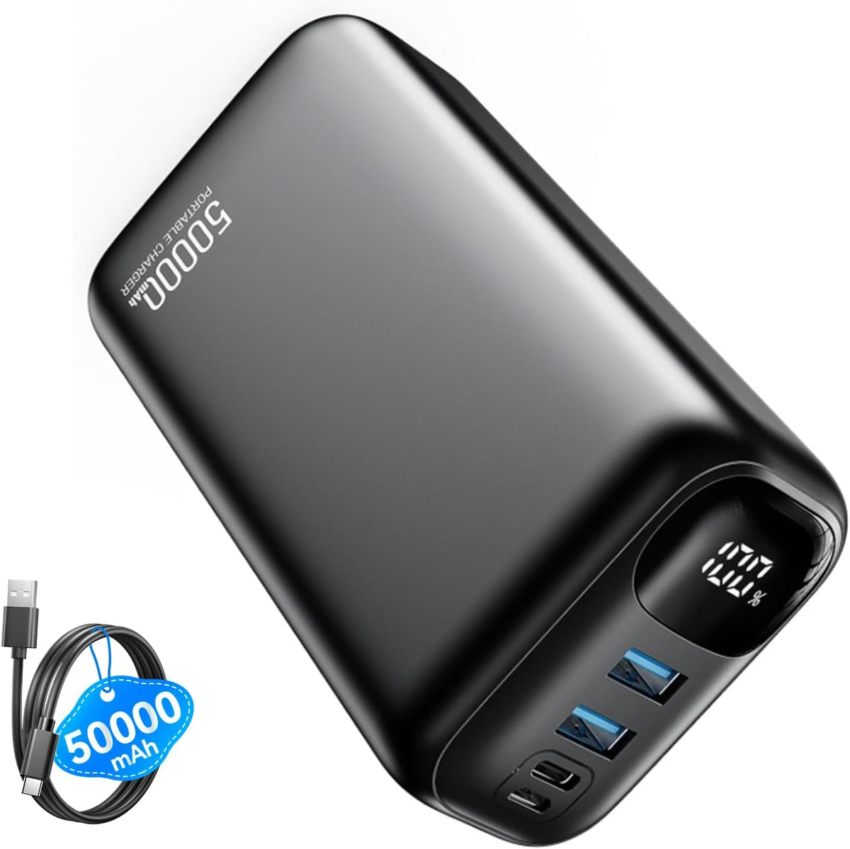 PIFFA Cargador portátil de batería de 50000 mAh, batería de carga r...
