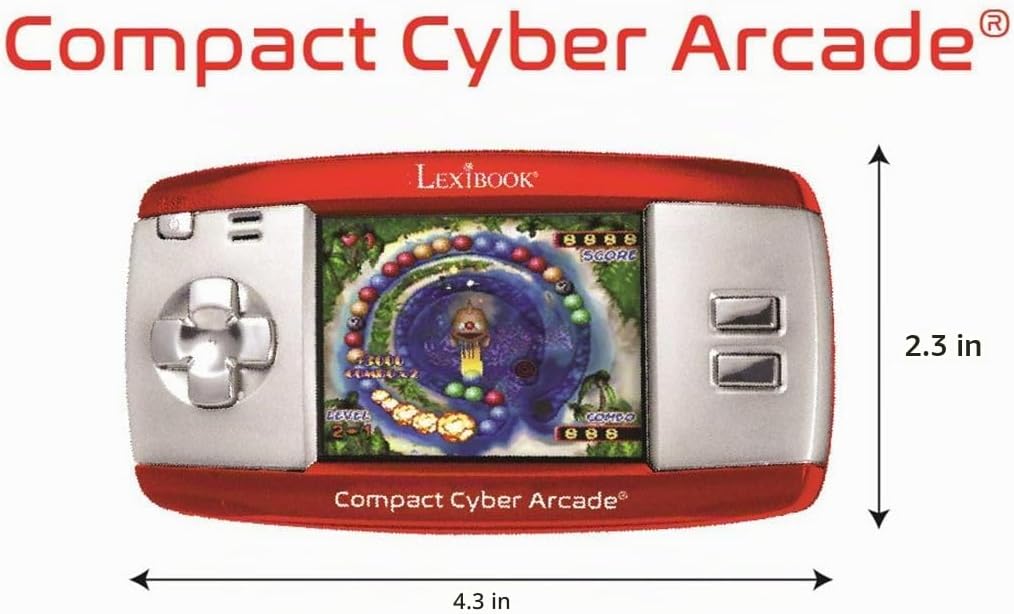 Consola de Juego Portátil Cyber Arcade Compacta, 250 Juegos, LCD, R...