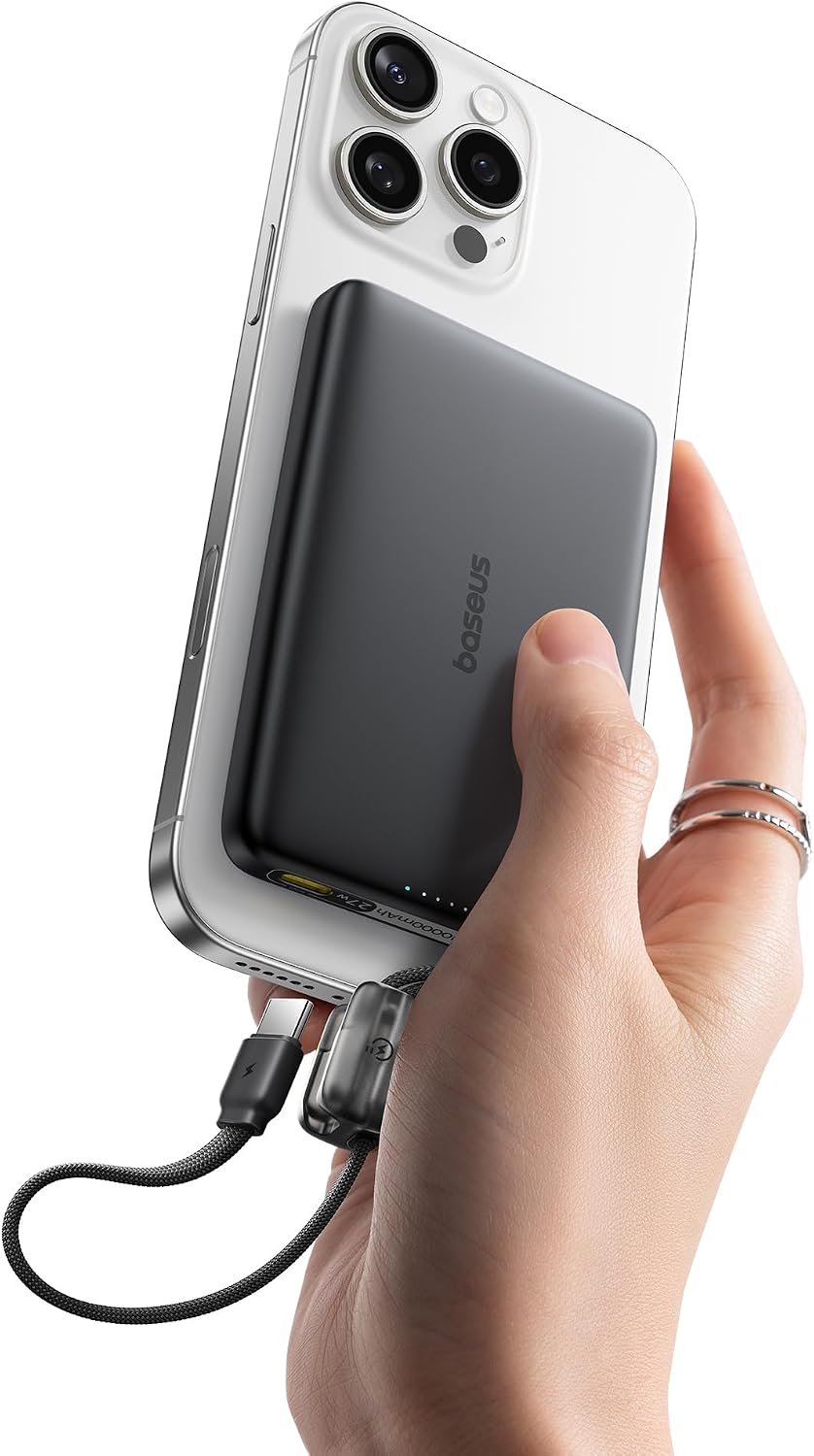 Baseus Picogo Qi2 - Cargador portátil Magsafe de 15 W, cargador por...