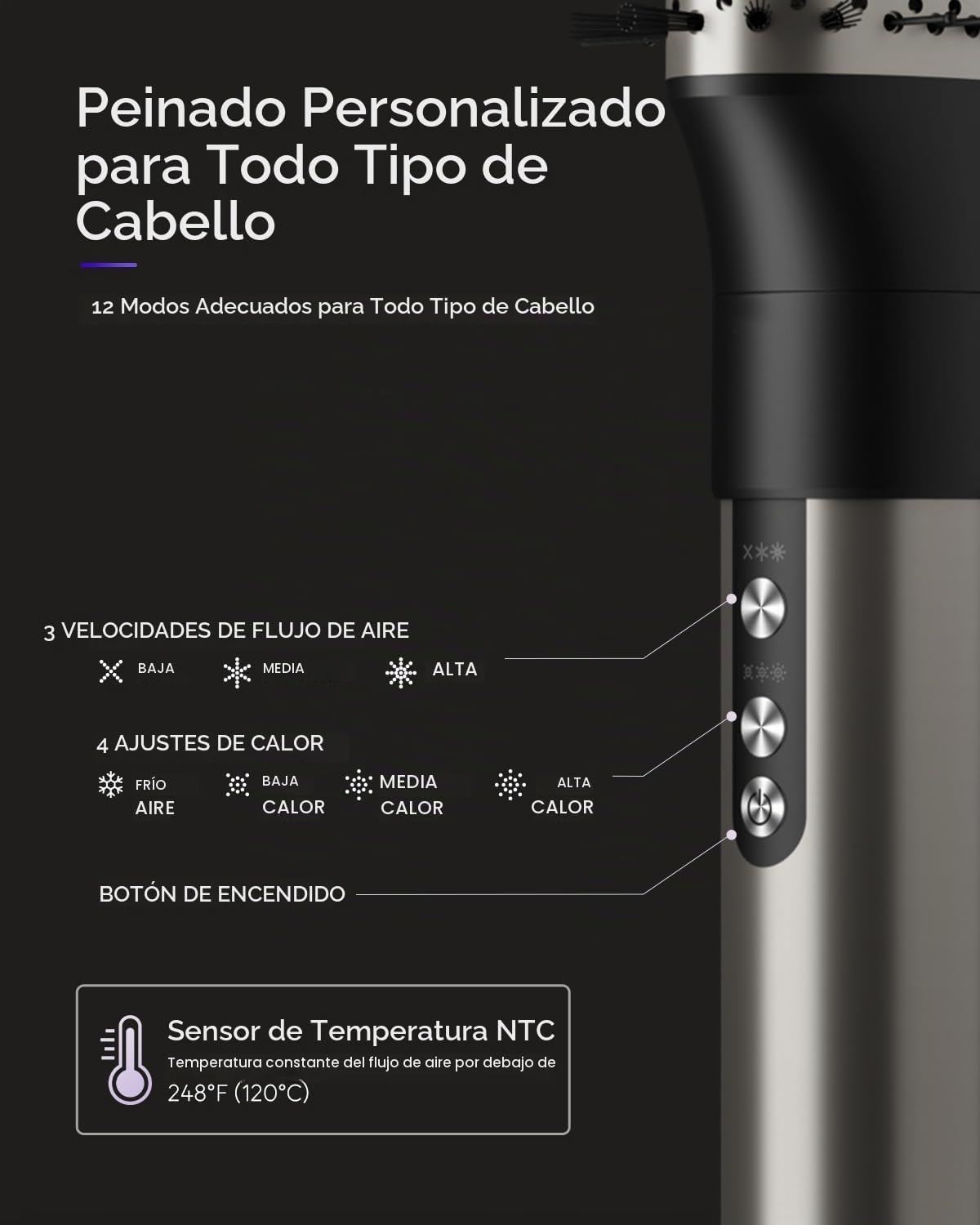 7MAGIC 6 en 1 Multi Hair Styler &amp; Cepillo Secador de Pelo de Al...