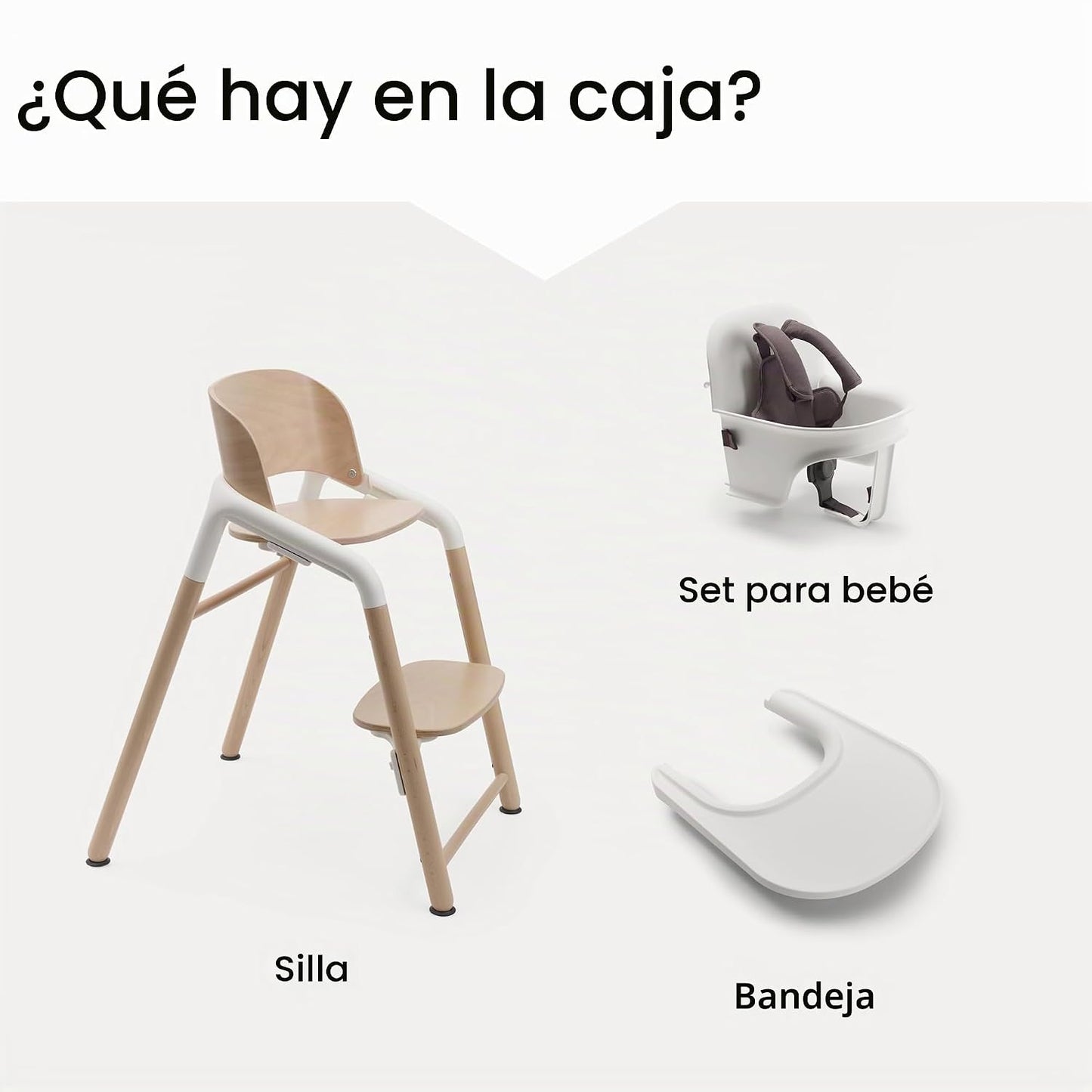 Bugaboo Silla alta de madera jirafa para bebé, diseño ergonómico aj...