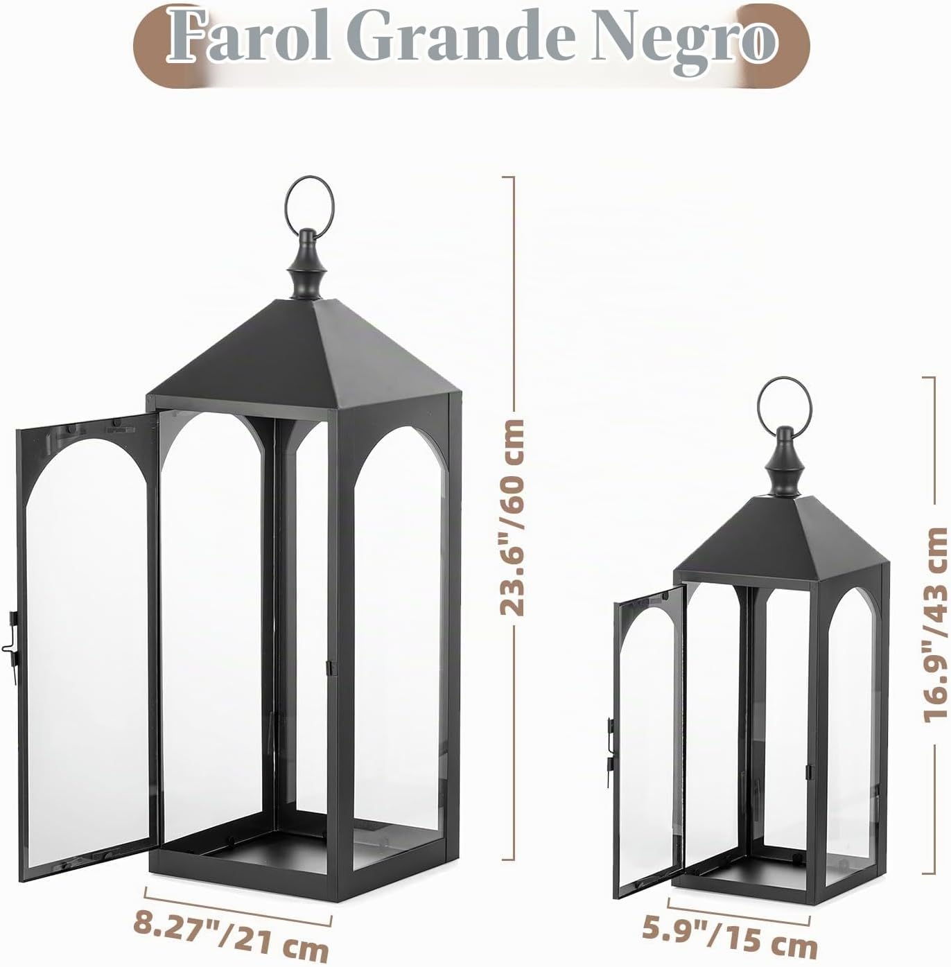 Staymoment Faroles grandes para exterior de 23" y 17" para...