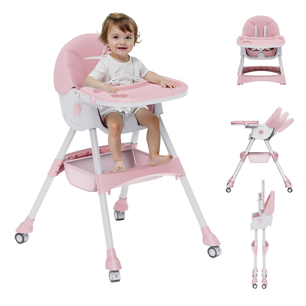 Sillas altas para bebés y niños pequeños, silla alta convertible 4...