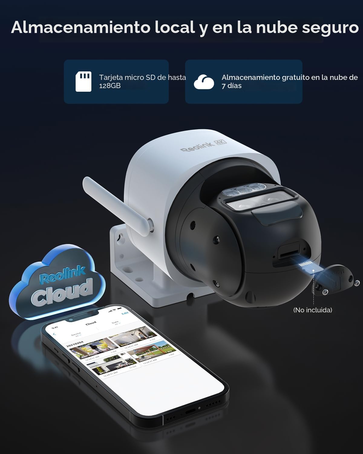 REOLINK Cámara de seguridad celular dual de la lente 4K al aire lib...