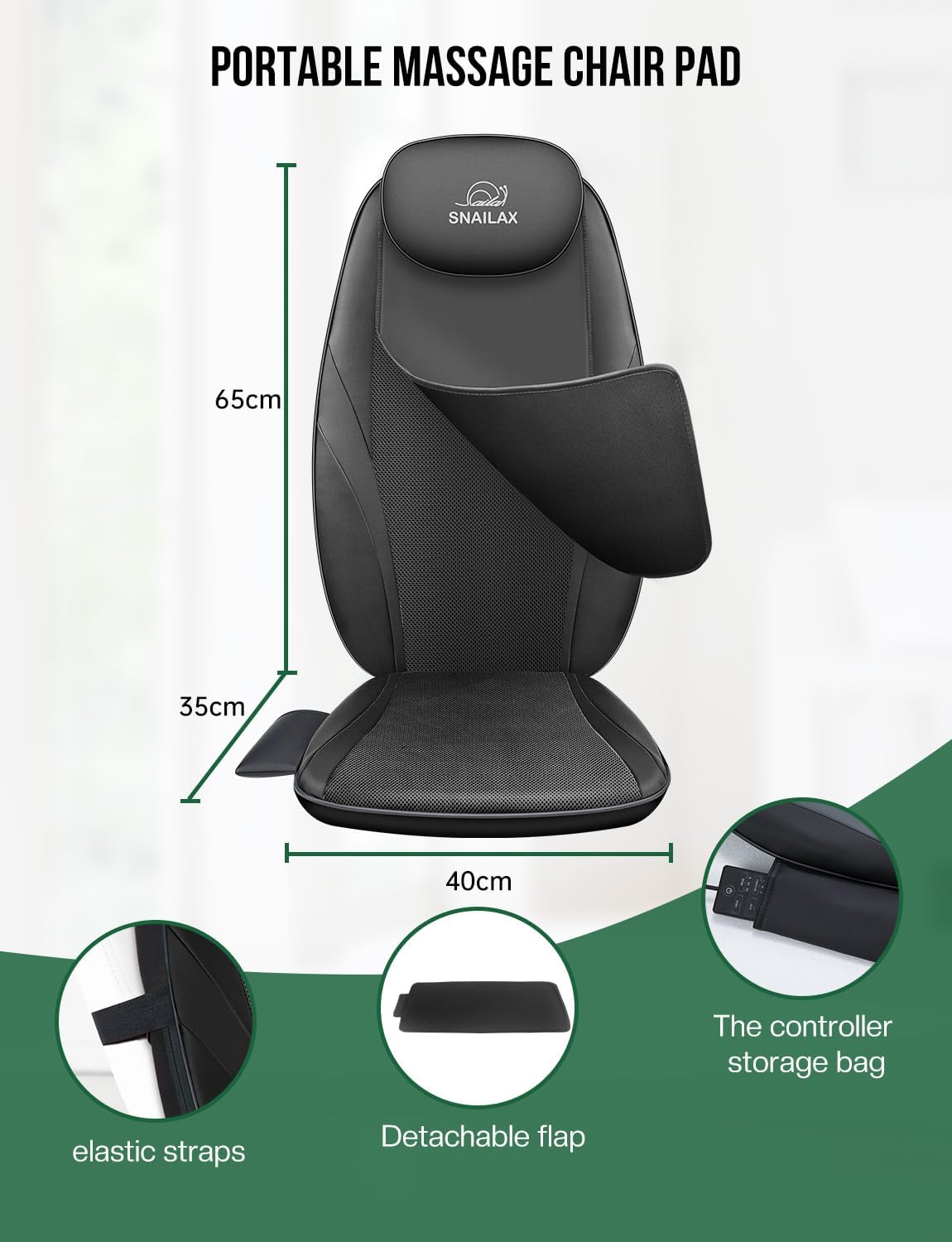 Snailax - Masajeador de espalda con calor, regalos para hombres, mu...