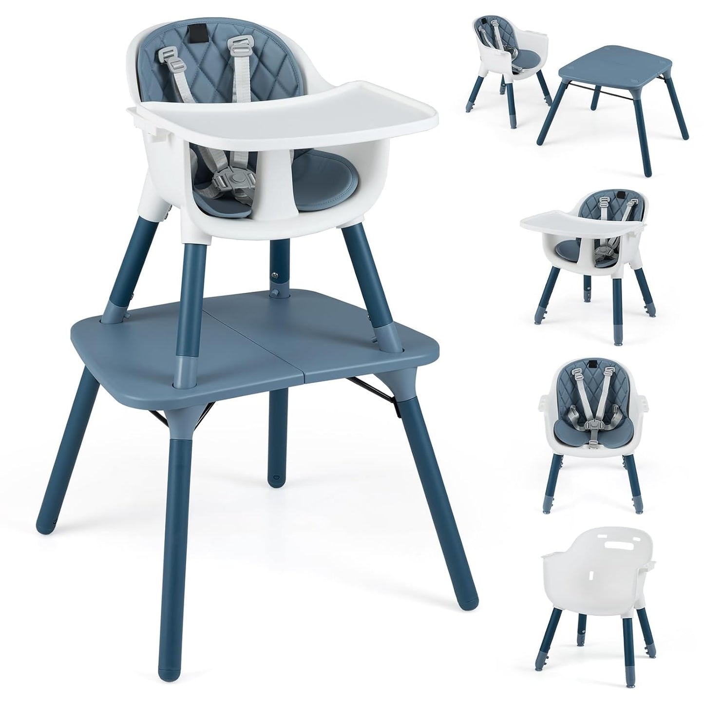 HONEY JOY - Silla alta 6 en 1, silla alta convertible para bebés y...