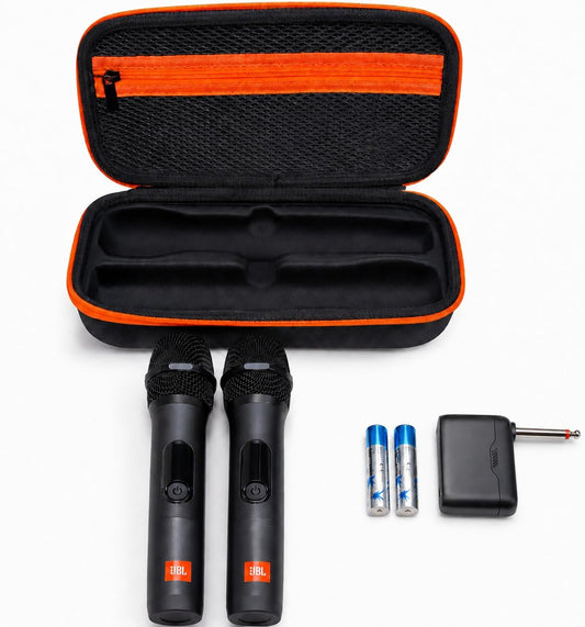JBL Sistema inalámbrico de dos micrófonos con receptor de doble can...