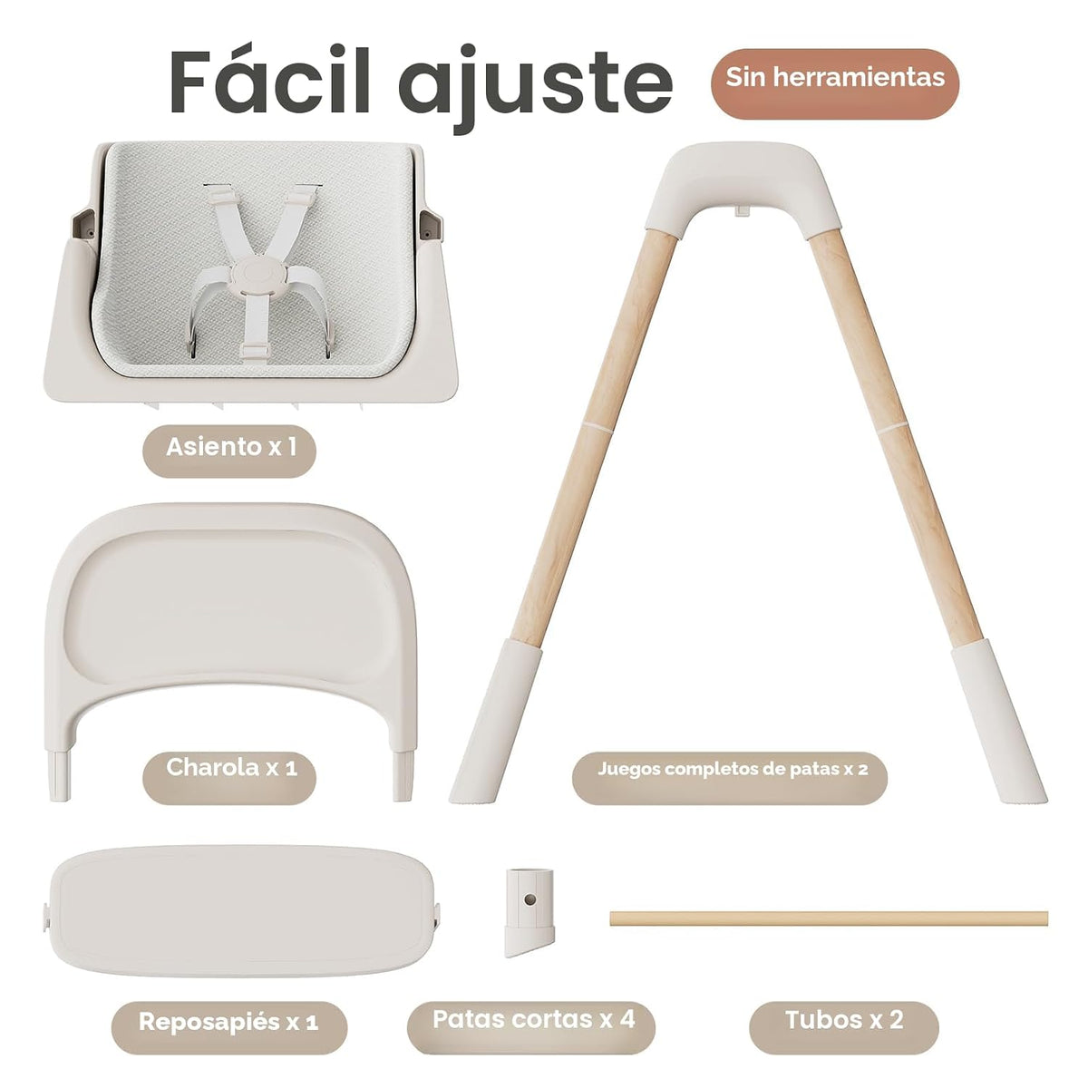 Mloong Silla alta para bebés y niños pequeños, sillas altas ajustab...