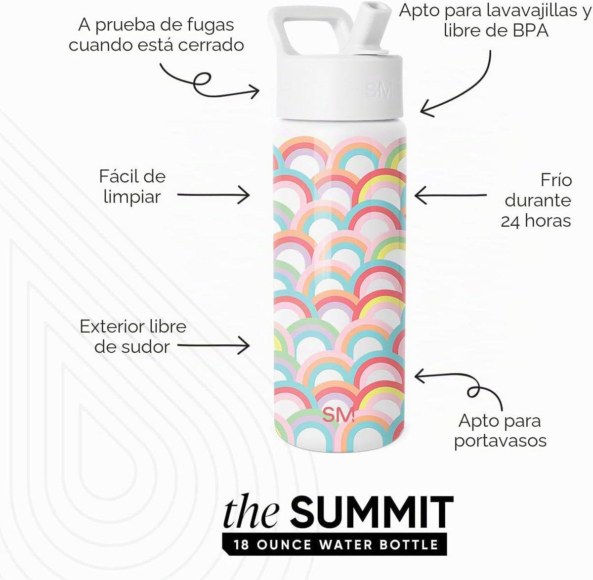 Simple Modern - Botella de agua para niños de la colección Summit c...