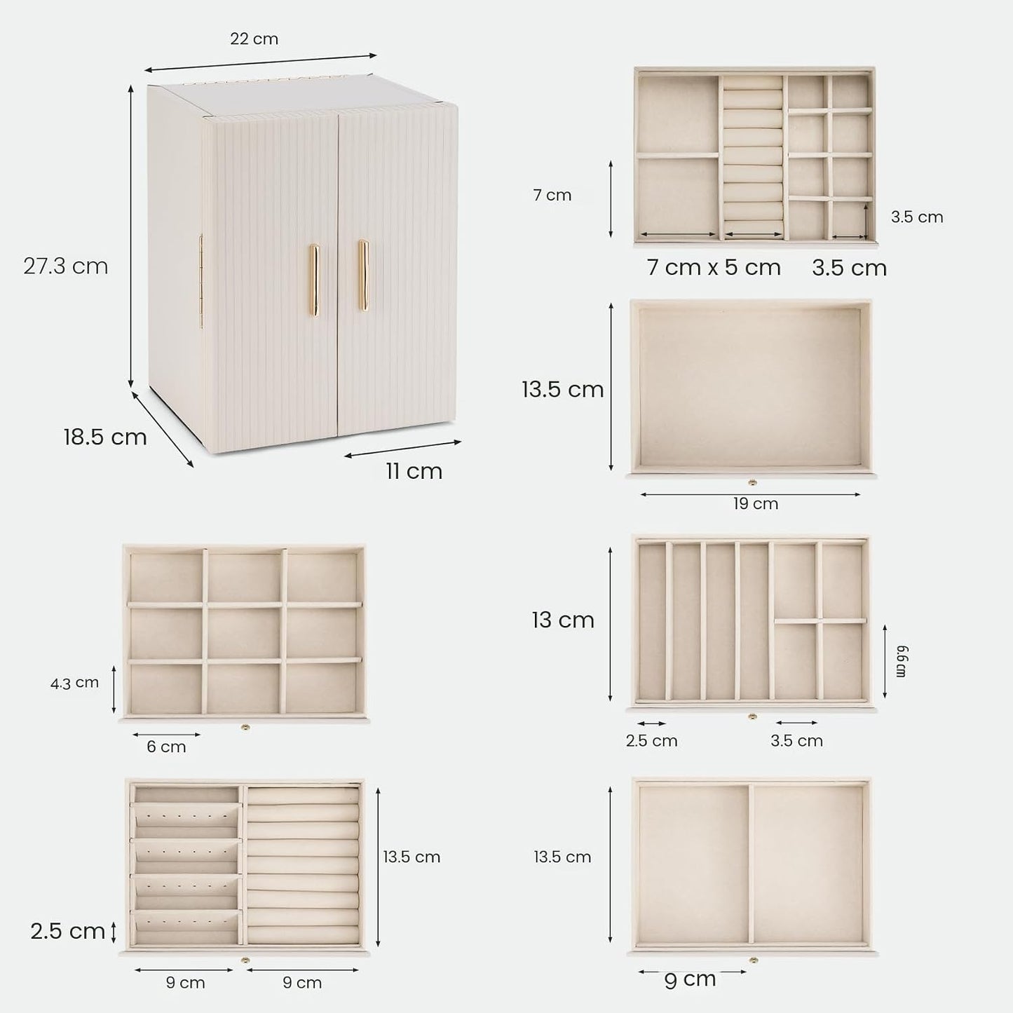 Dajasan Caja Organizadora Grande de Joyería, Cajas de Joyería para...