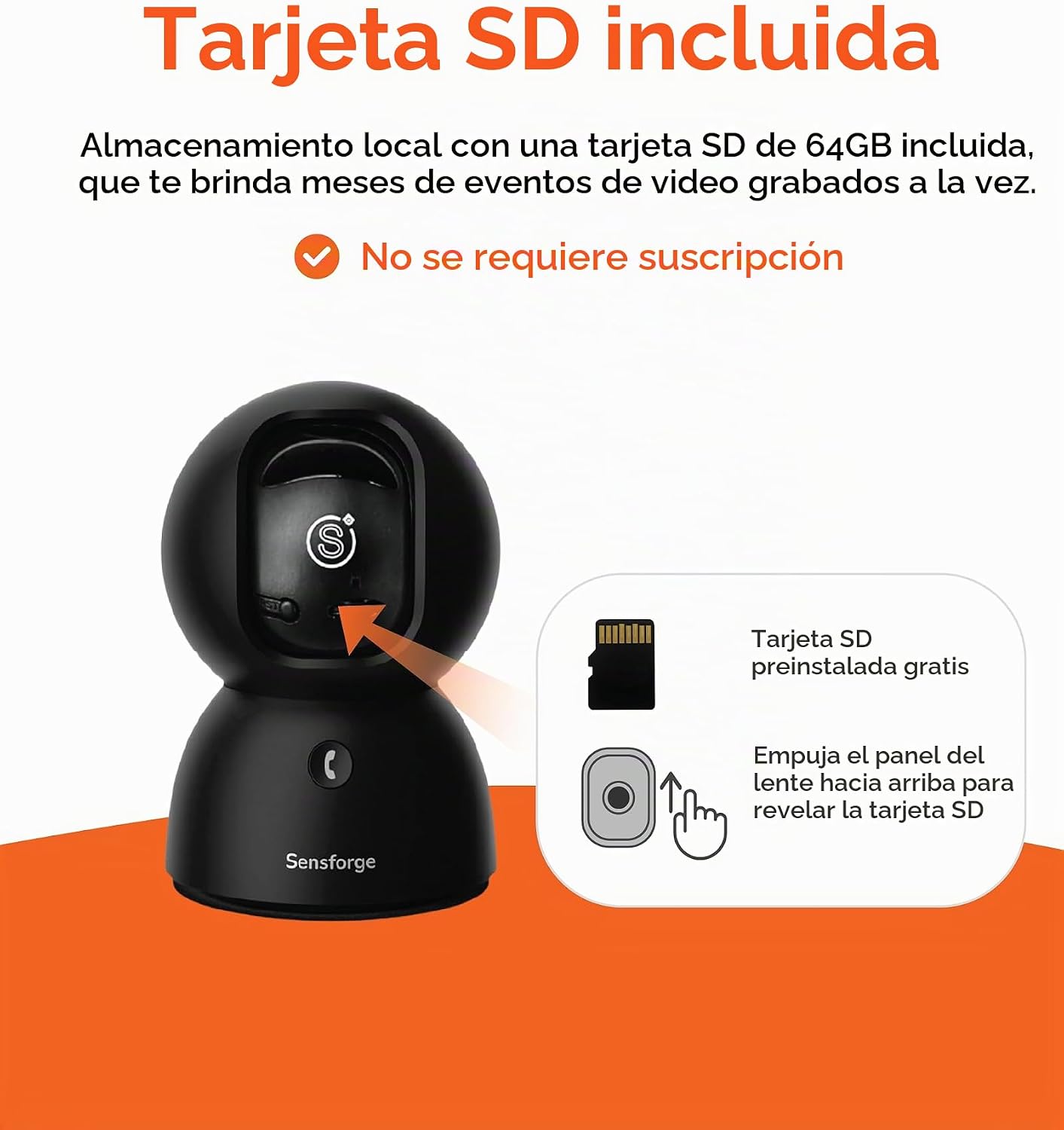 SensForge - Cámara de seguridad panorámica de 2.5K para interiores,...