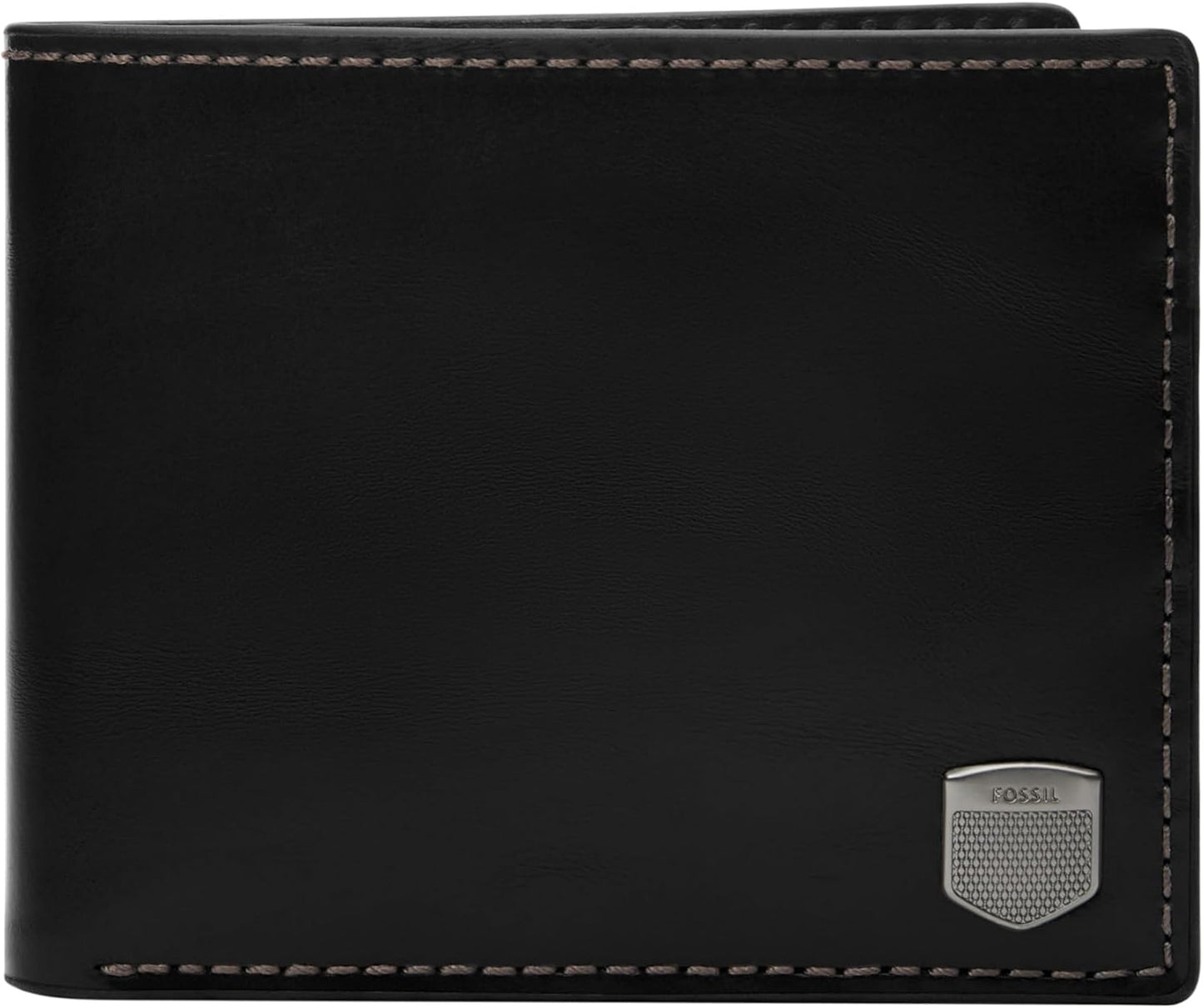 Fossil - Cartera de cuero plegable para hombre Hayes con ventana ab...