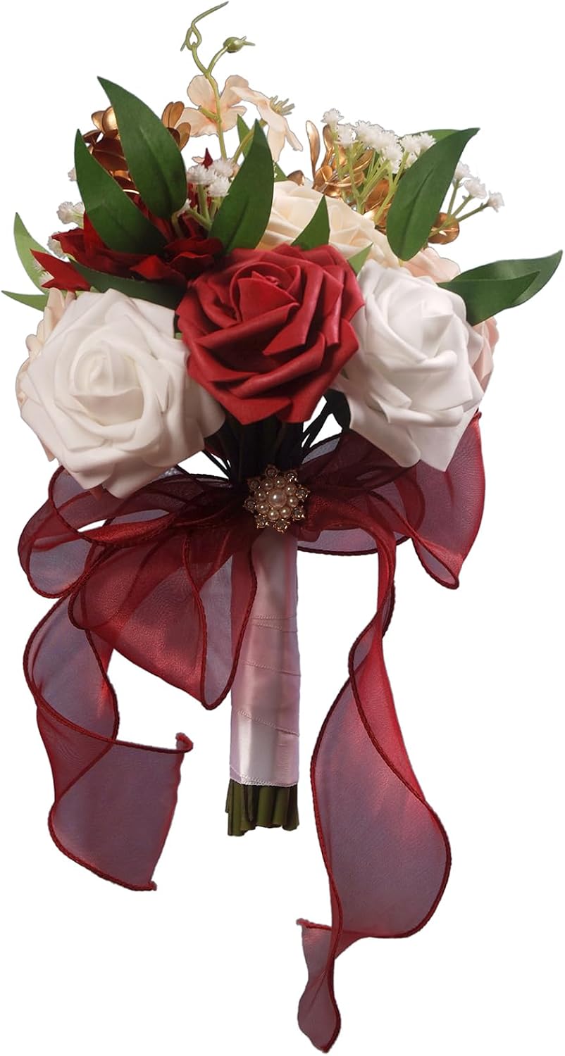 Ramos artificiales para novia y dama de honor, flor nupcial para bo...