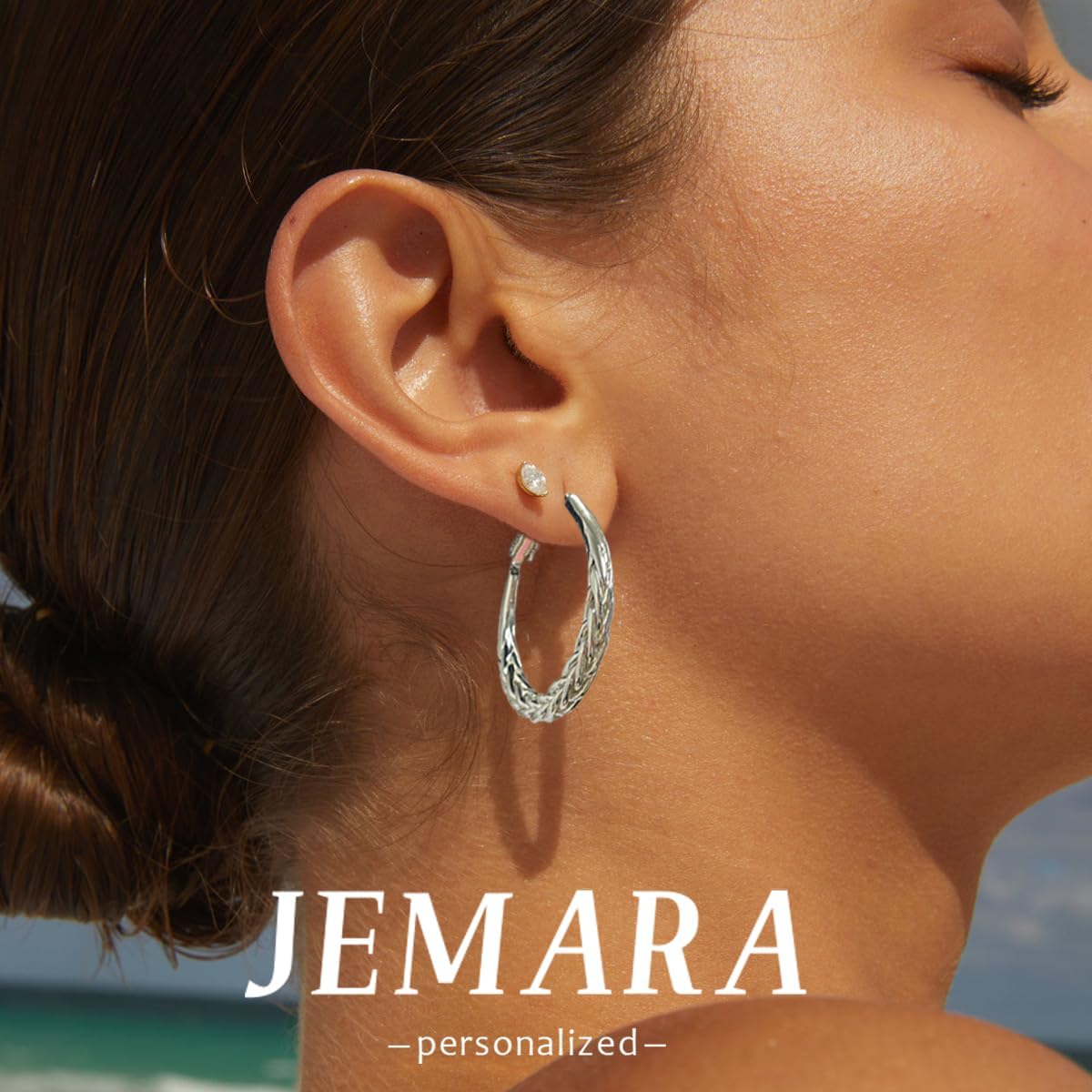 JEMARA Pendientes de Aro de Plata para Mujer a la Moda Hipoalergéni...