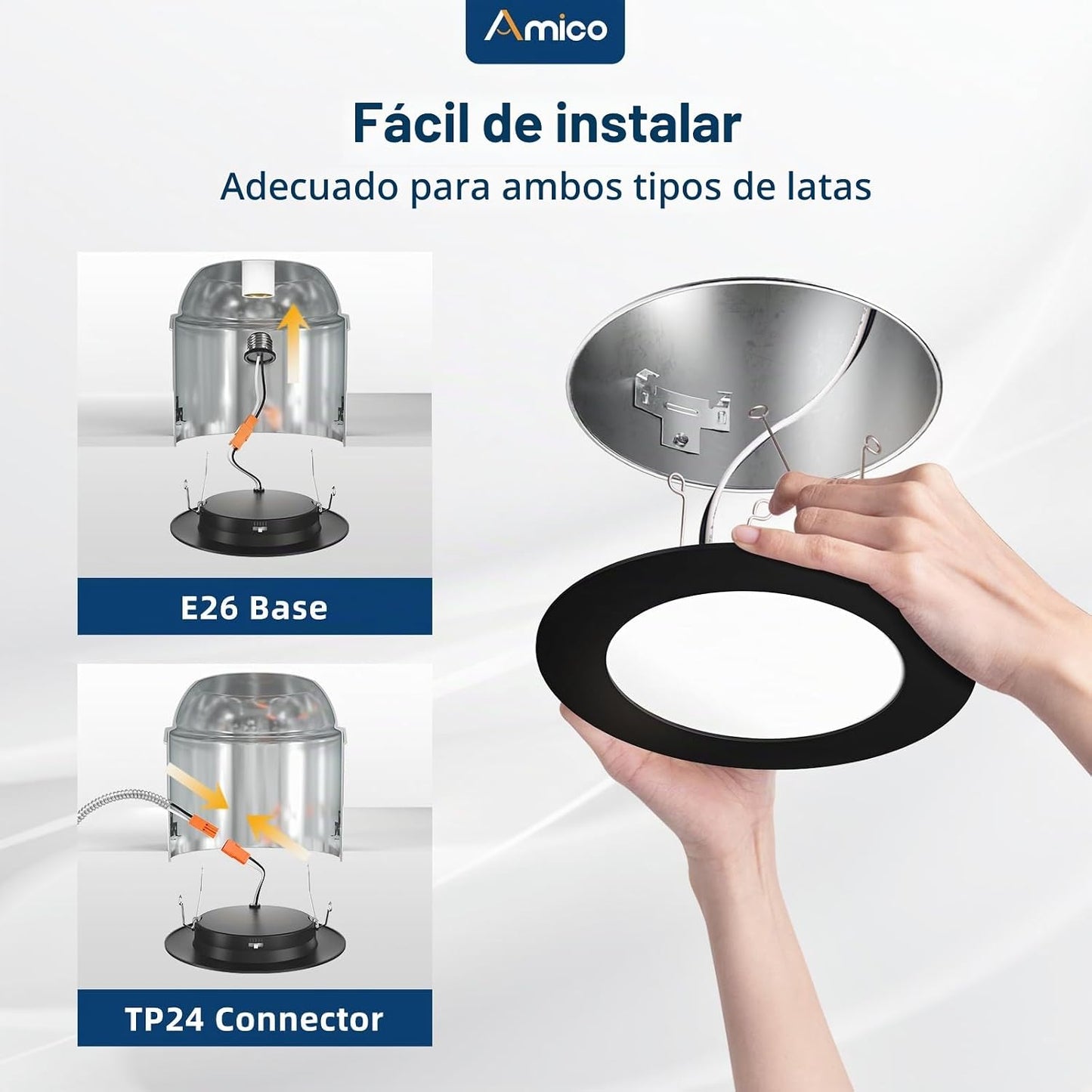 Amico Iluminación empotrada de 5\/6 pulgadas, paquete de 12 luces L...