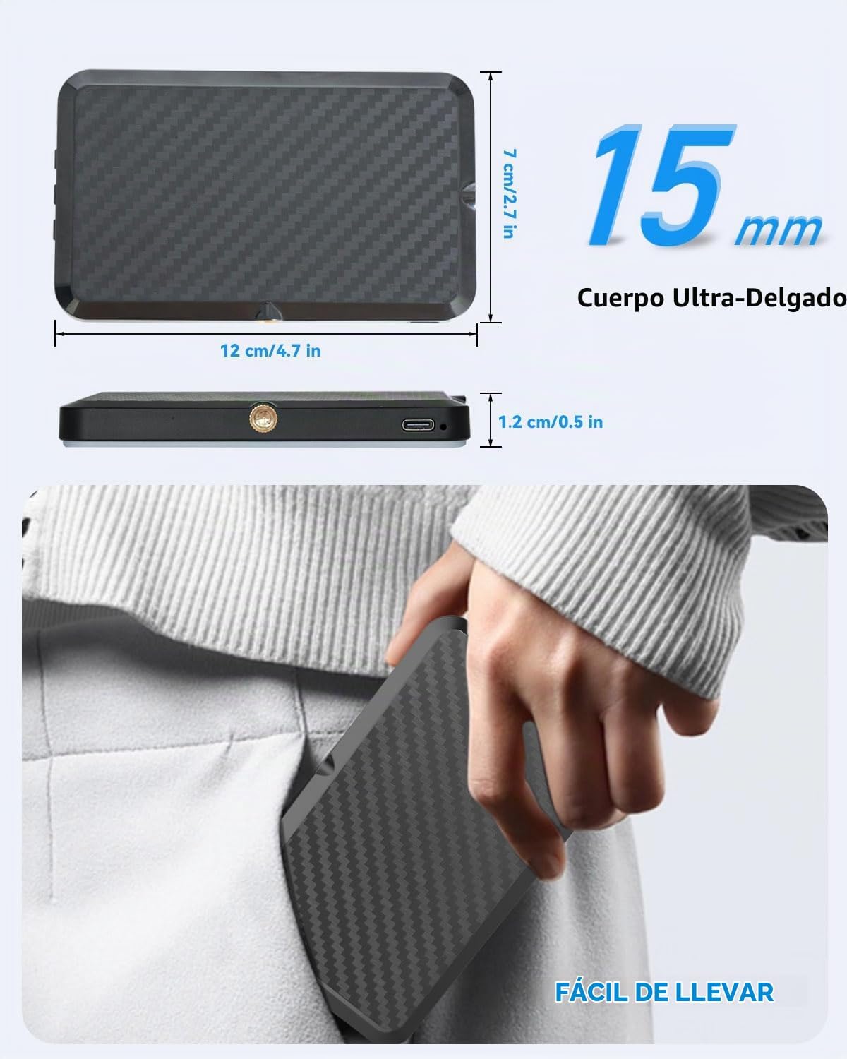 Luz para selfie portátil de 5000 mAh para iPhone: luces de relleno...